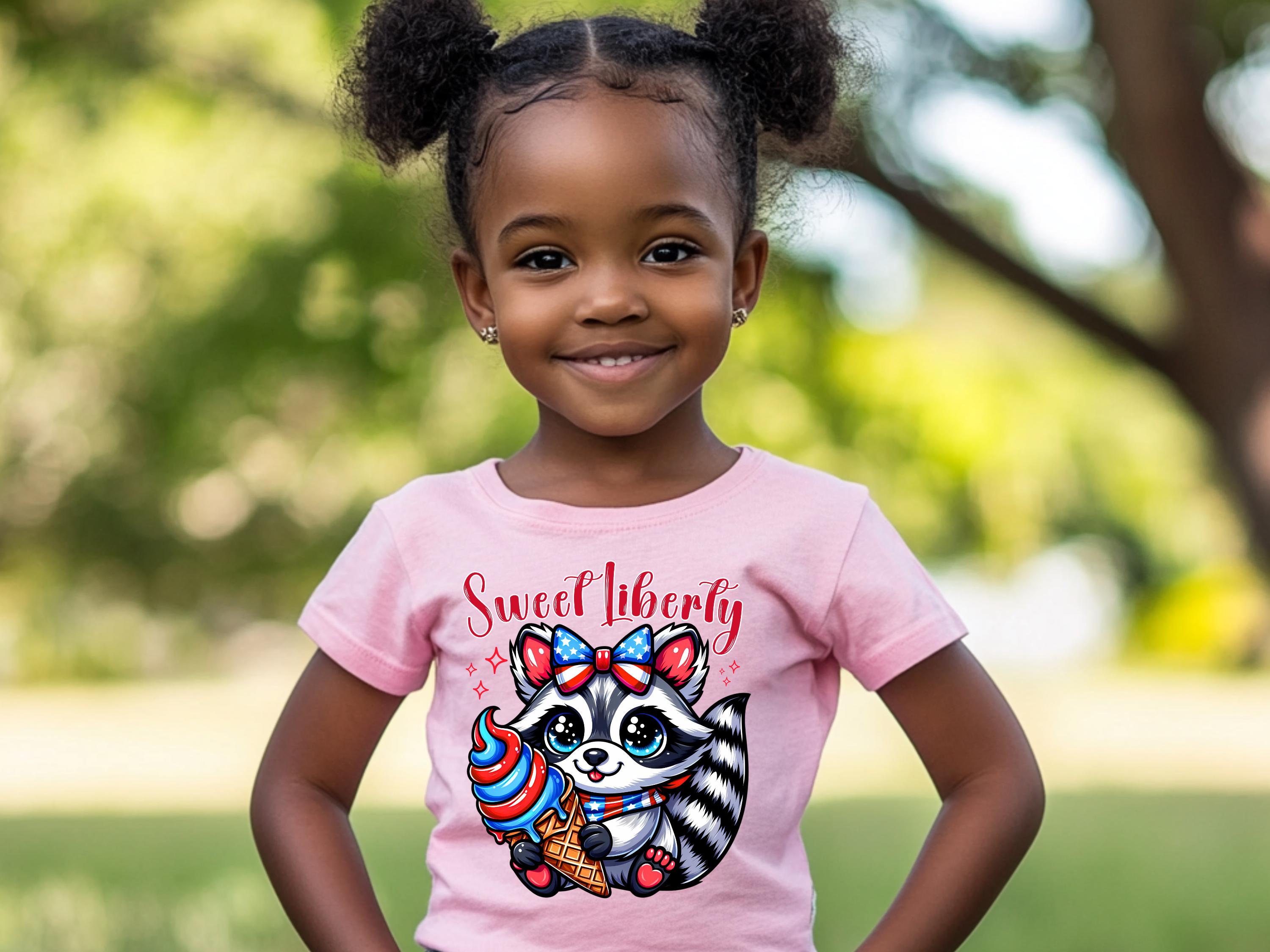 Cute Patriotic Racoon Ice Cream Animal 2 PNG