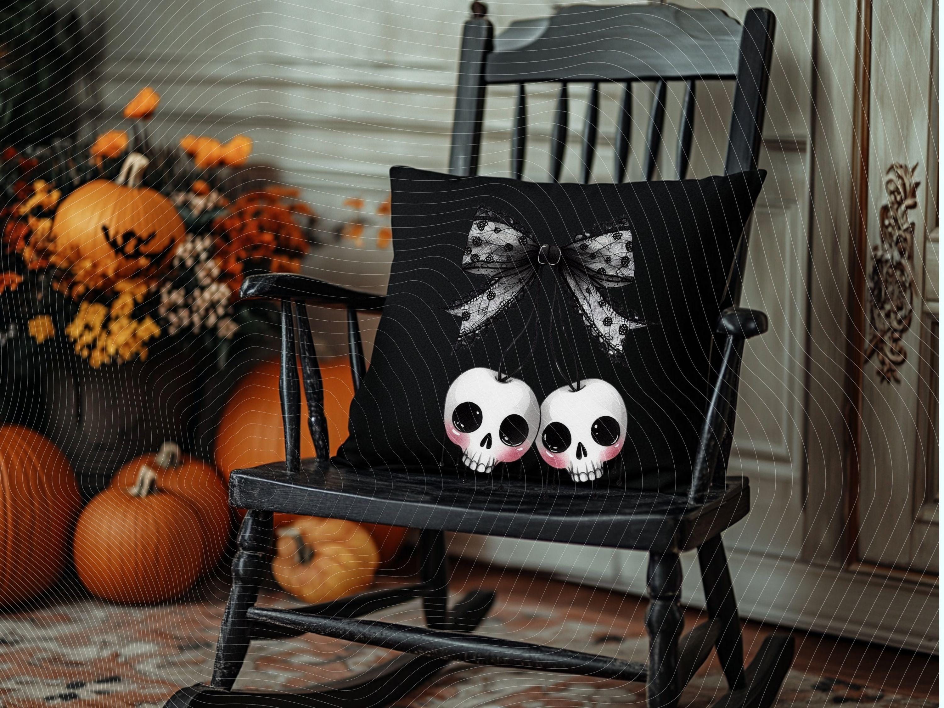 Gothic Skull Cherry Clipart Bow PNG