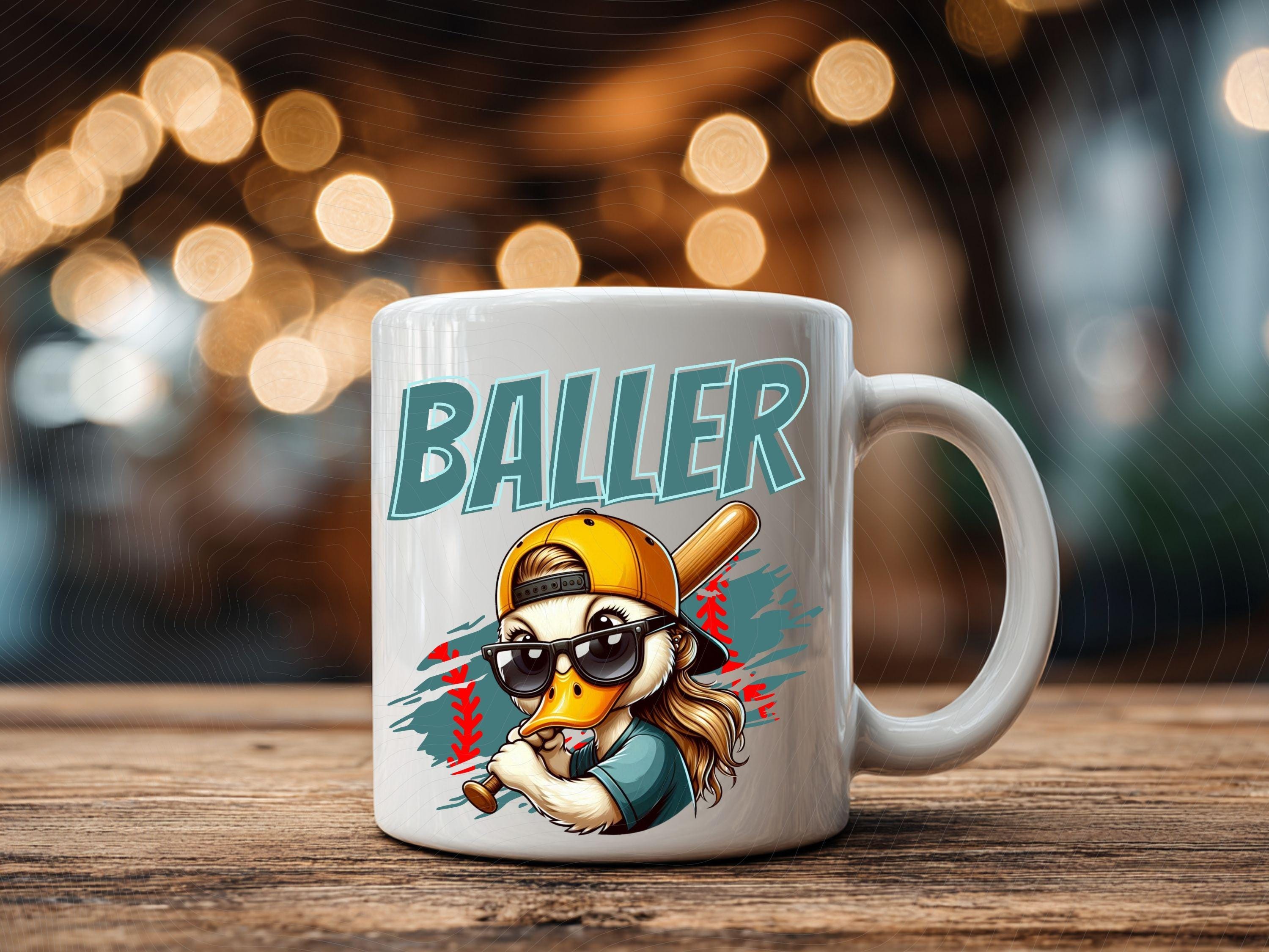 Baller Cool Girl Duck Softball PNG