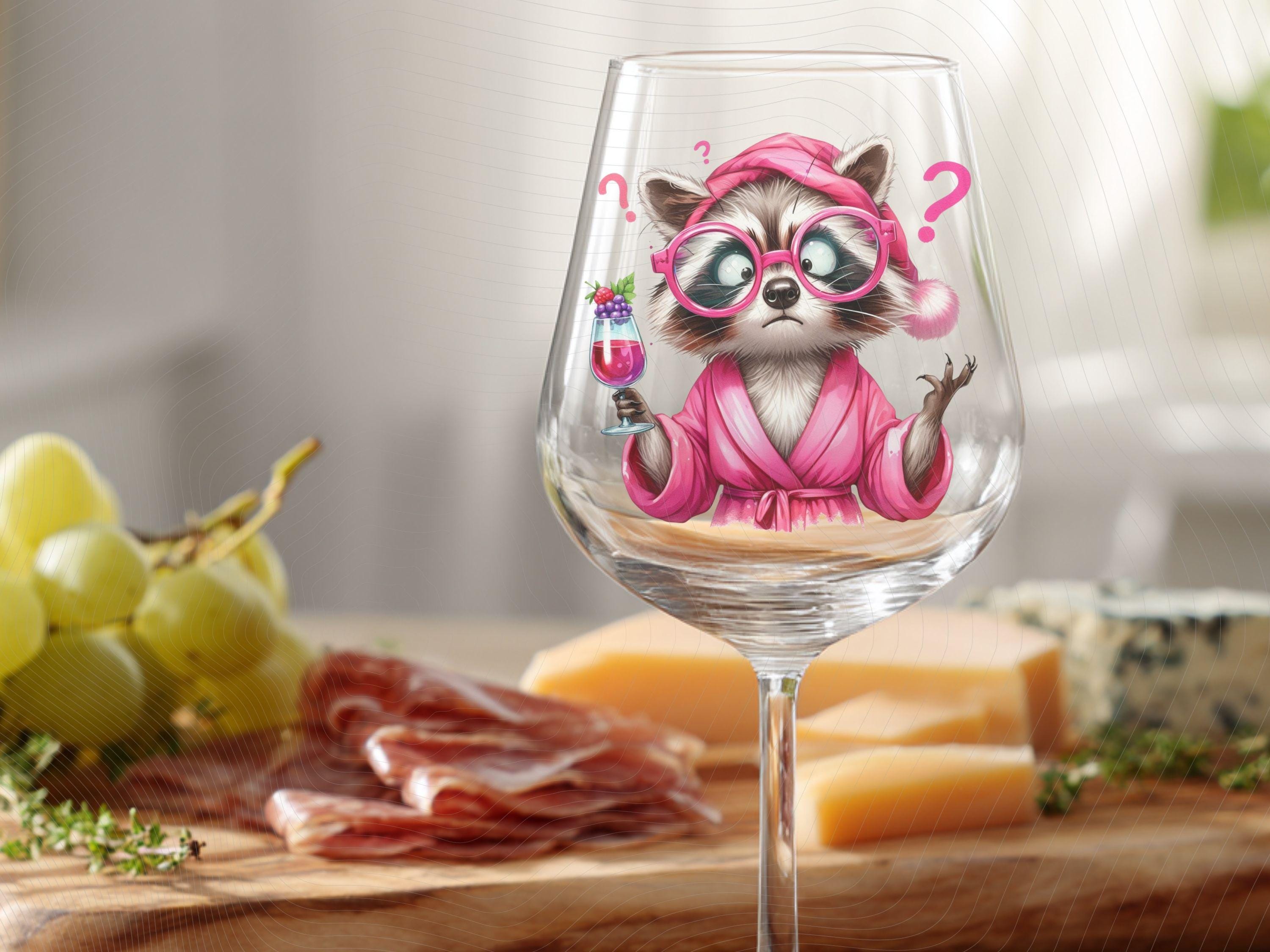 Funny Wacky Raccoon Wine PNG,