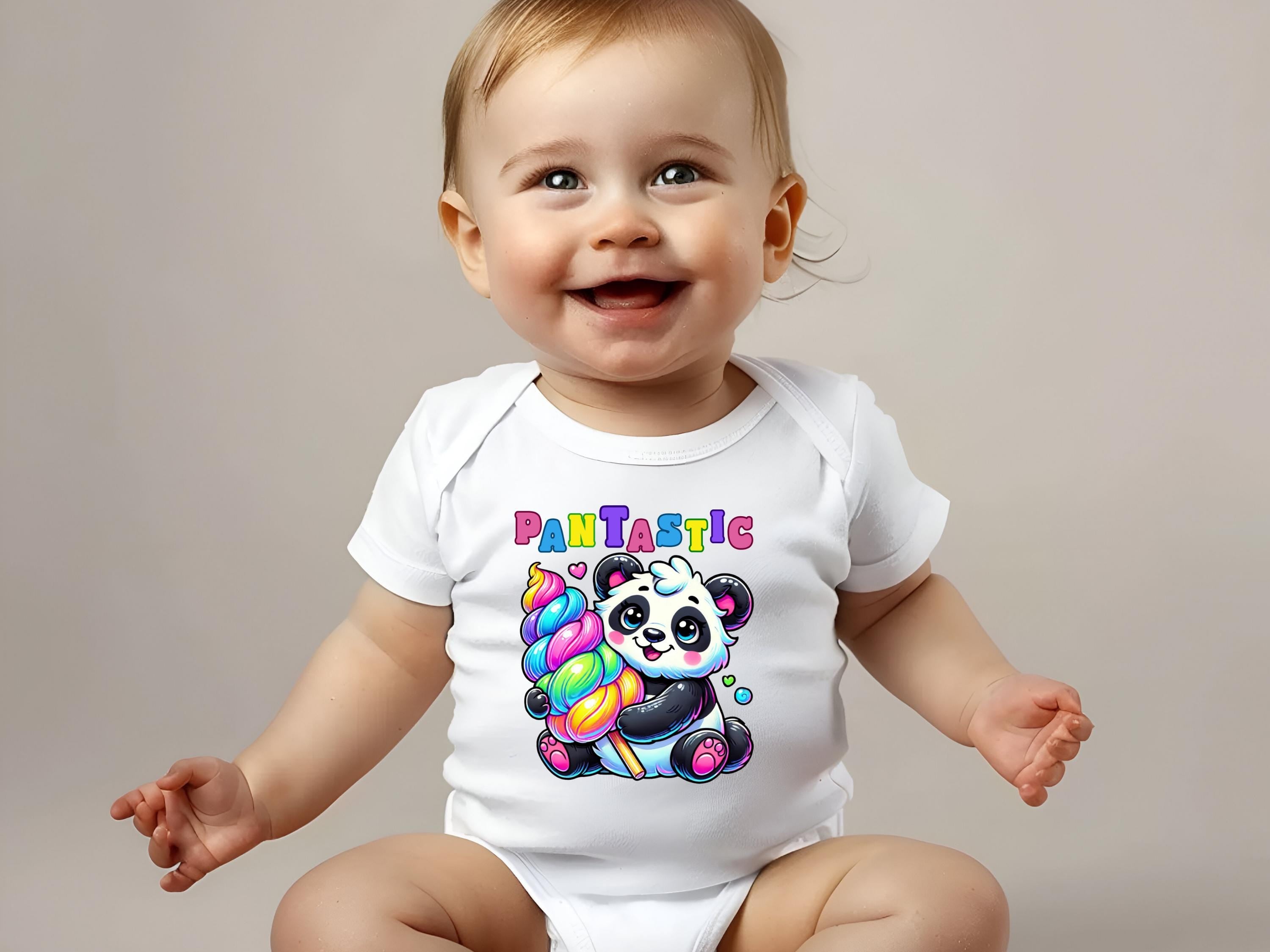 Pantastic Rainbow Cotton Candy Panda PNG