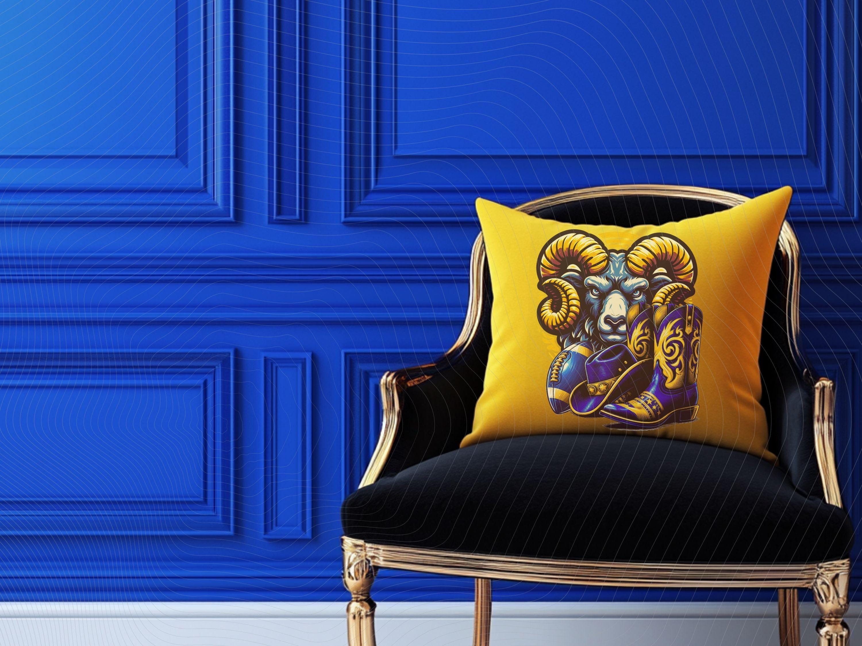 Ram Western Boot, Hat, & Basketball Graphic PNG