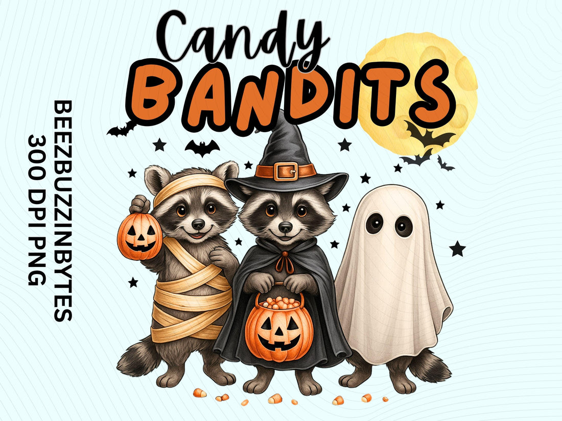 Spooky and Feral Raccoon Halloween PNG