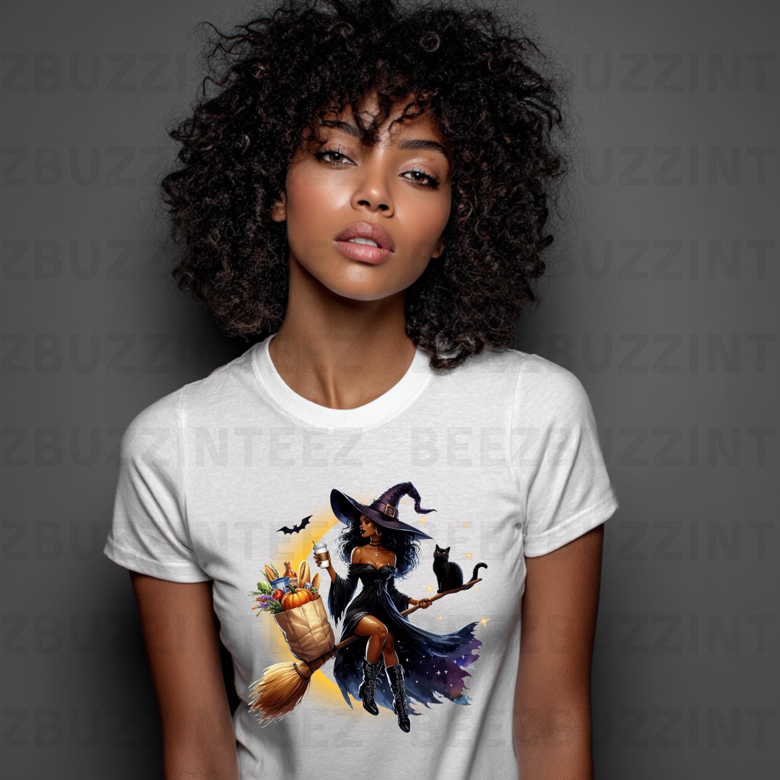 Melanin Witch Halloween Spooky PNG