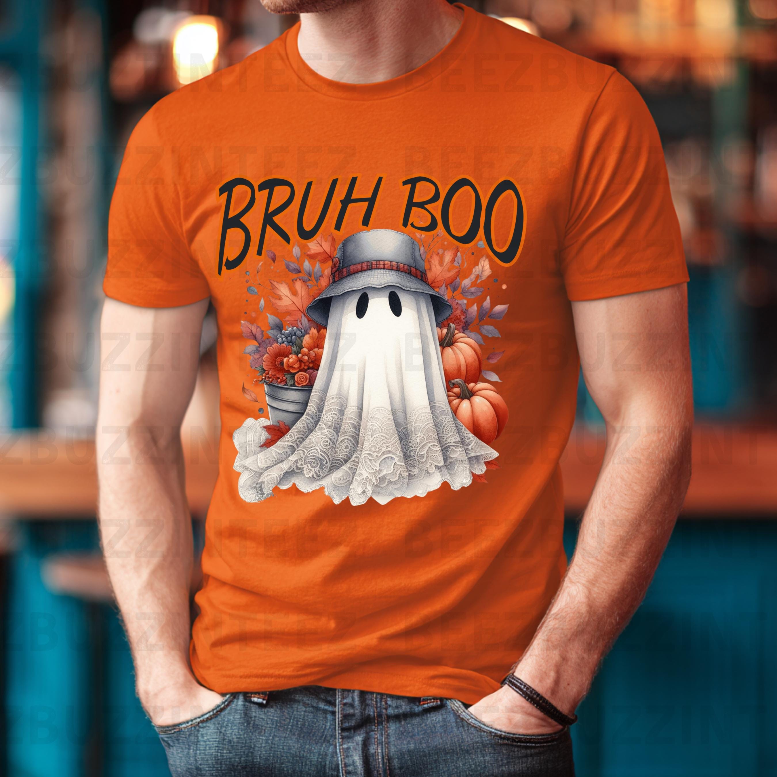 Bruh Boo Spooky Vibe Halloween Ghost PNG