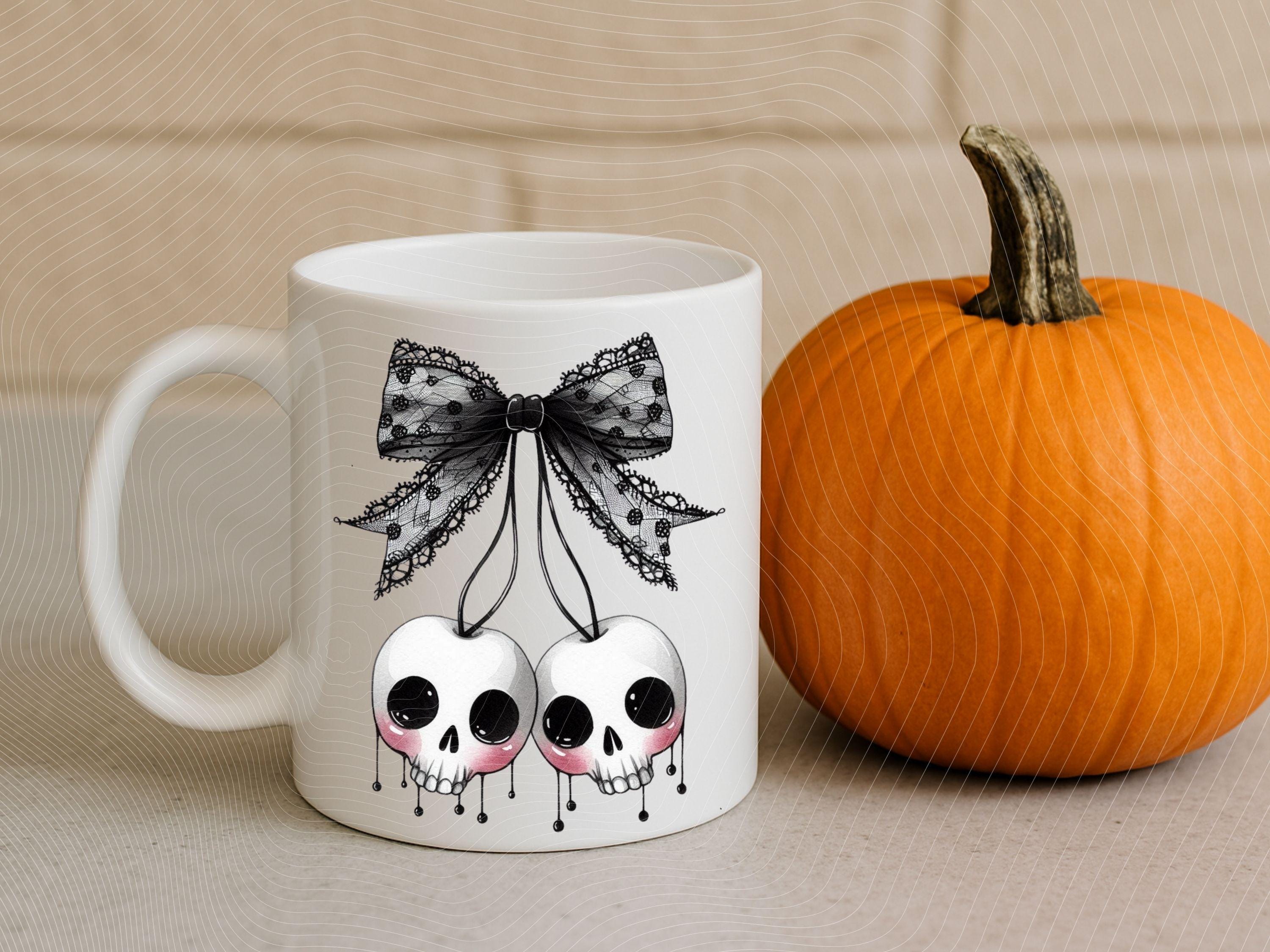 Gothic Skull Cherry Clipart Bow PNG