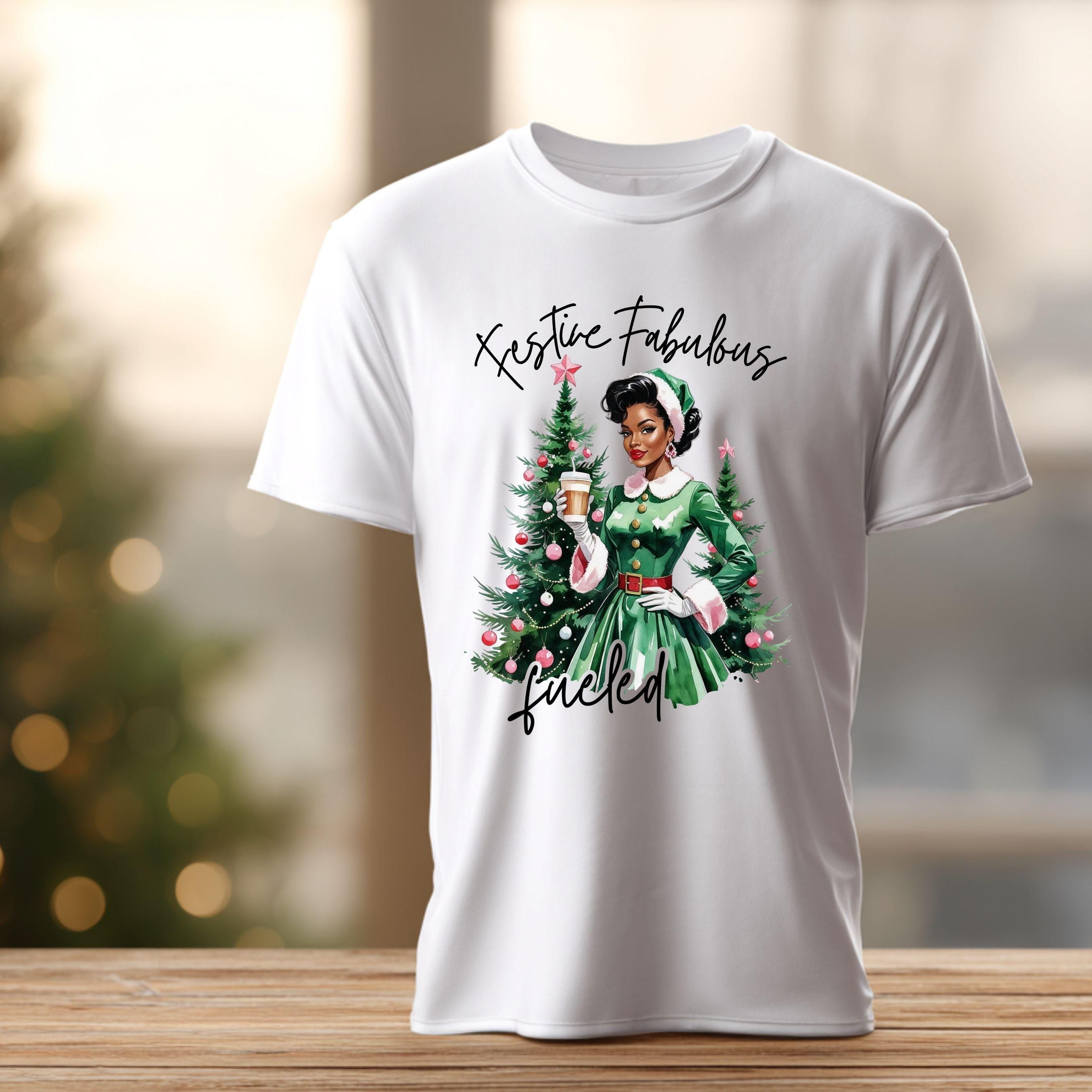 Festive Fabulous Fueled Melanin Coffee Lover PNG,