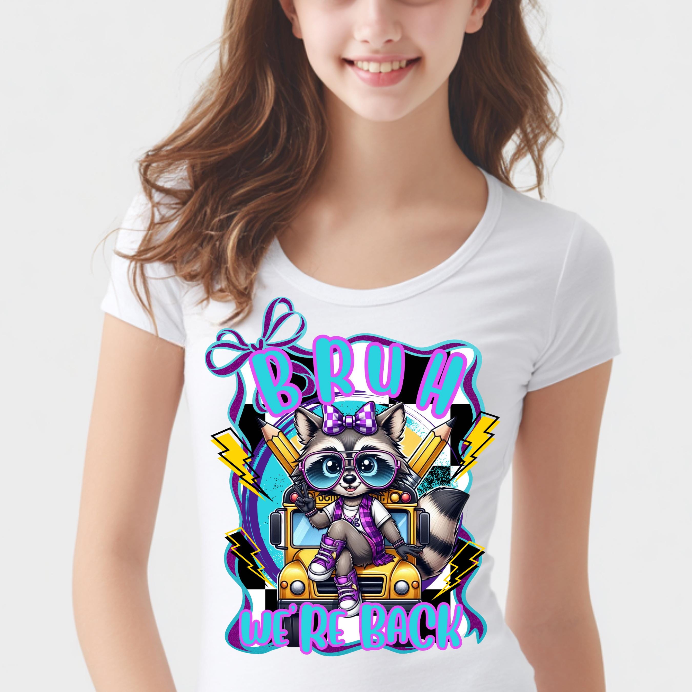 Bruh We’re Back! Back to School Raccoon PNG