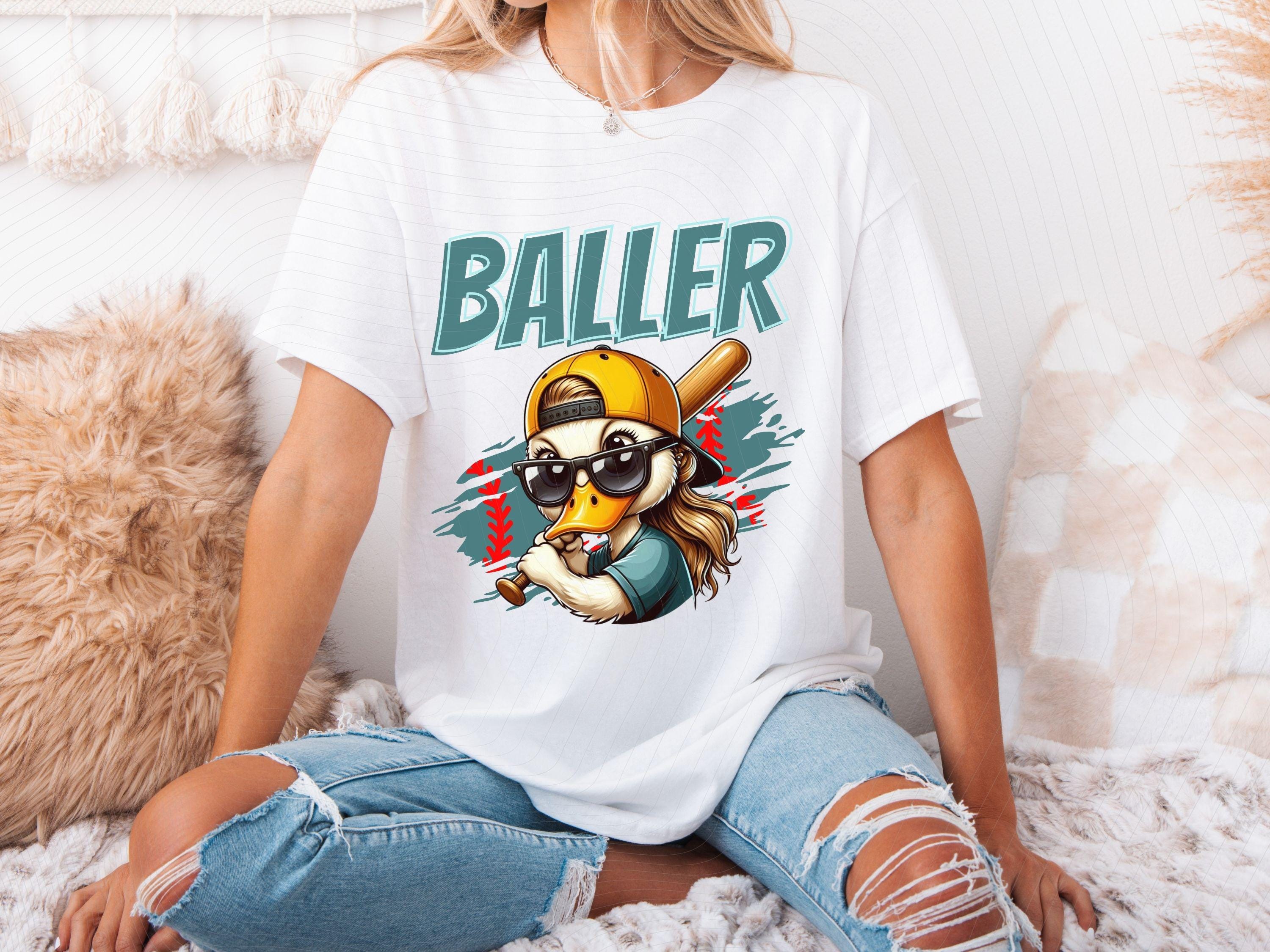Baller Cool Girl Duck Softball PNG