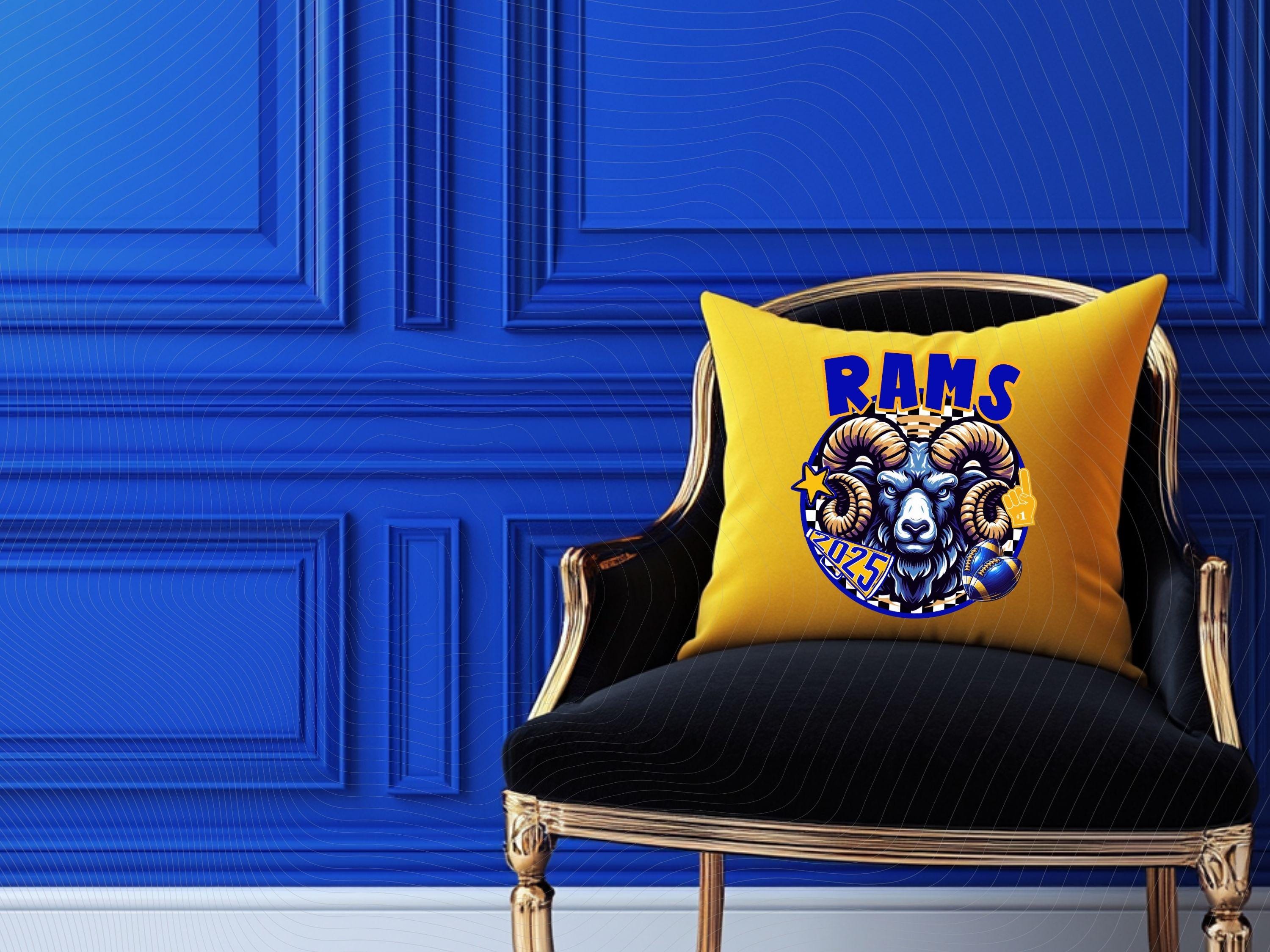 Rams Spirit Circle Check Design PNG