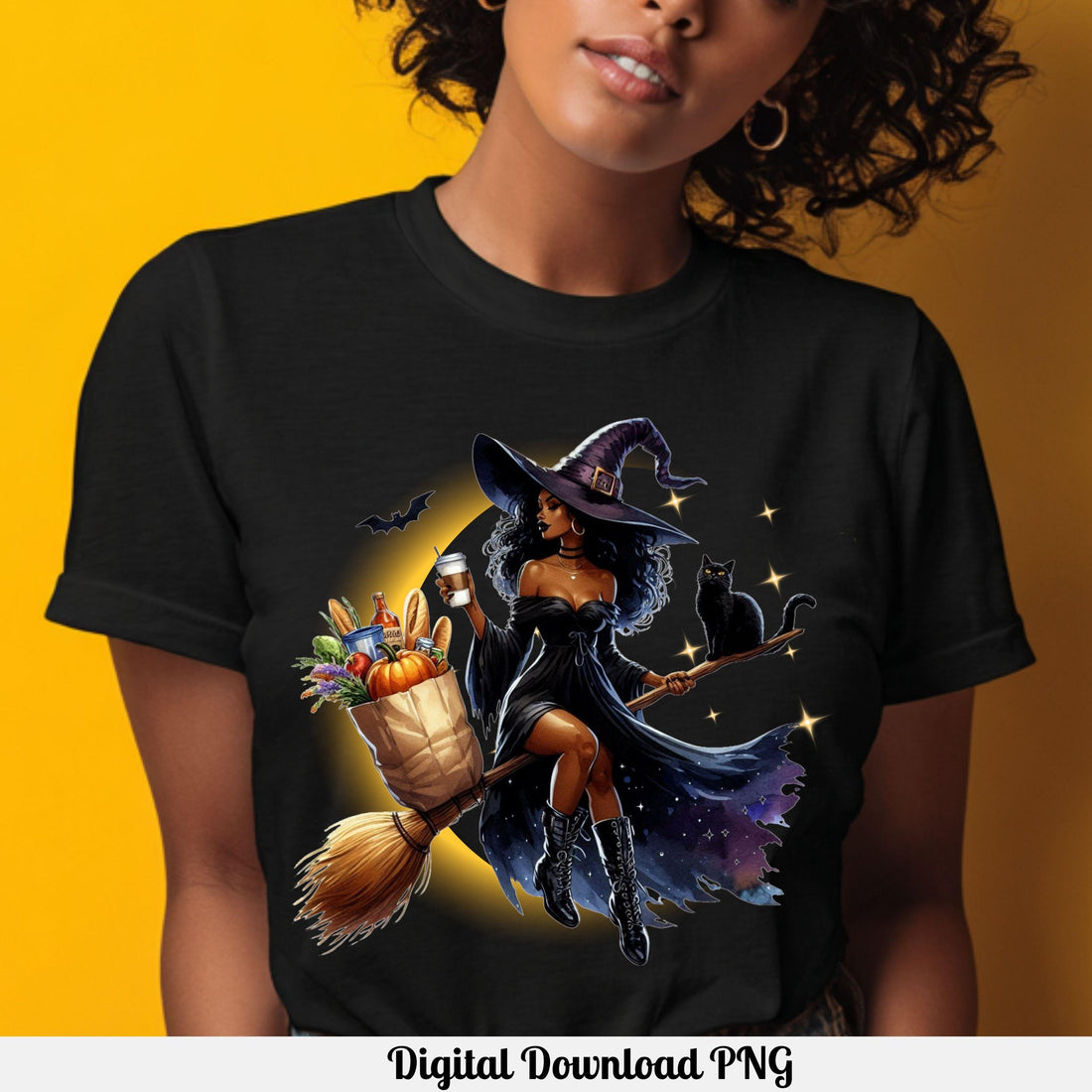 Melanin Witch Halloween Spooky PNG