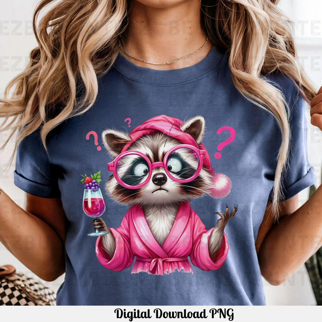 Funny Wacky Raccoon Wine PNG,