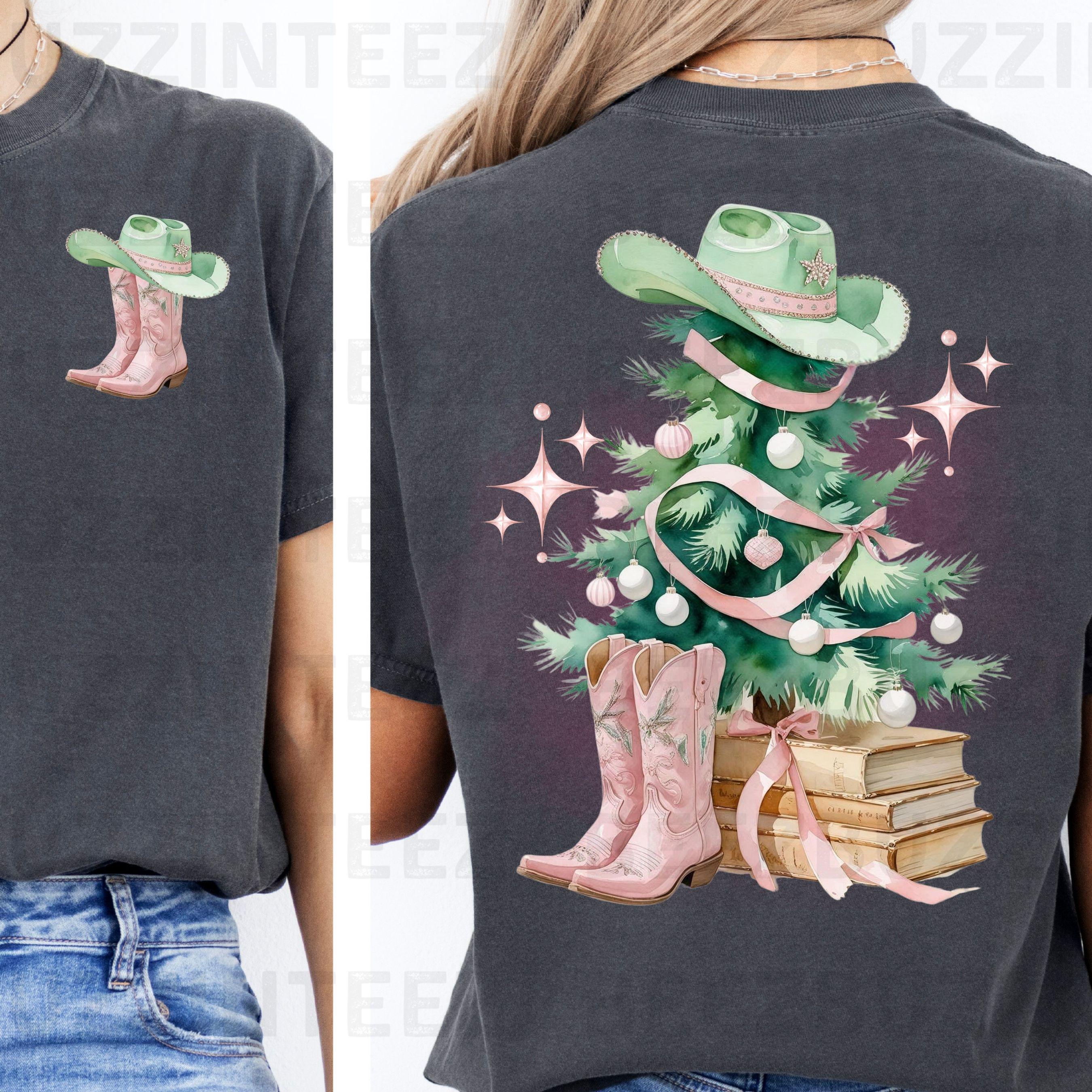 Christmas Pink Western Holiday Pink Boots PNG