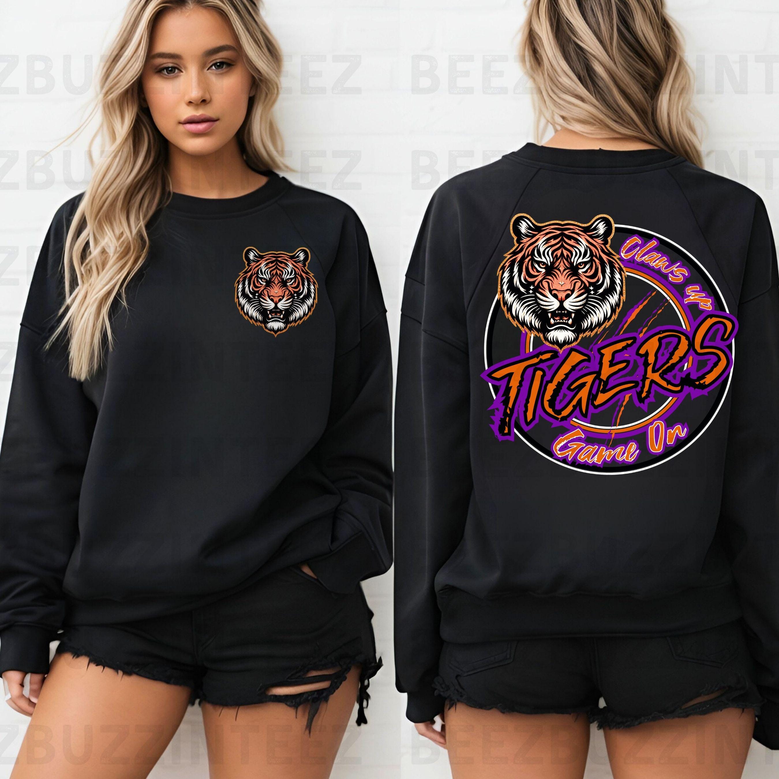 Tigers Claws Up Purple Circle Design PNG