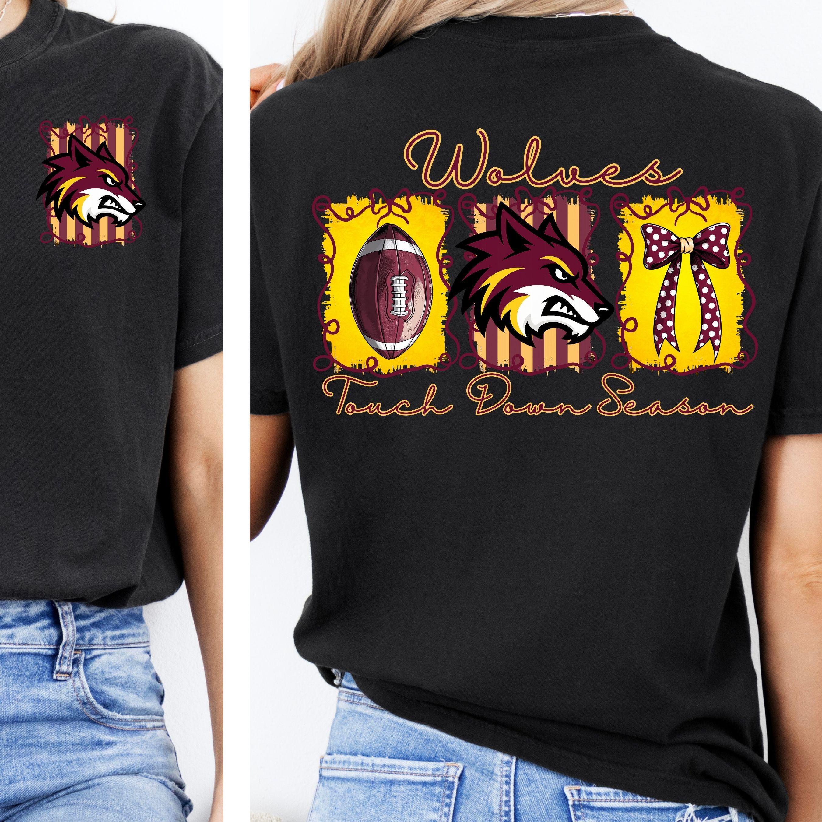 Wolves Coquette Bow Touch Down Season PNG