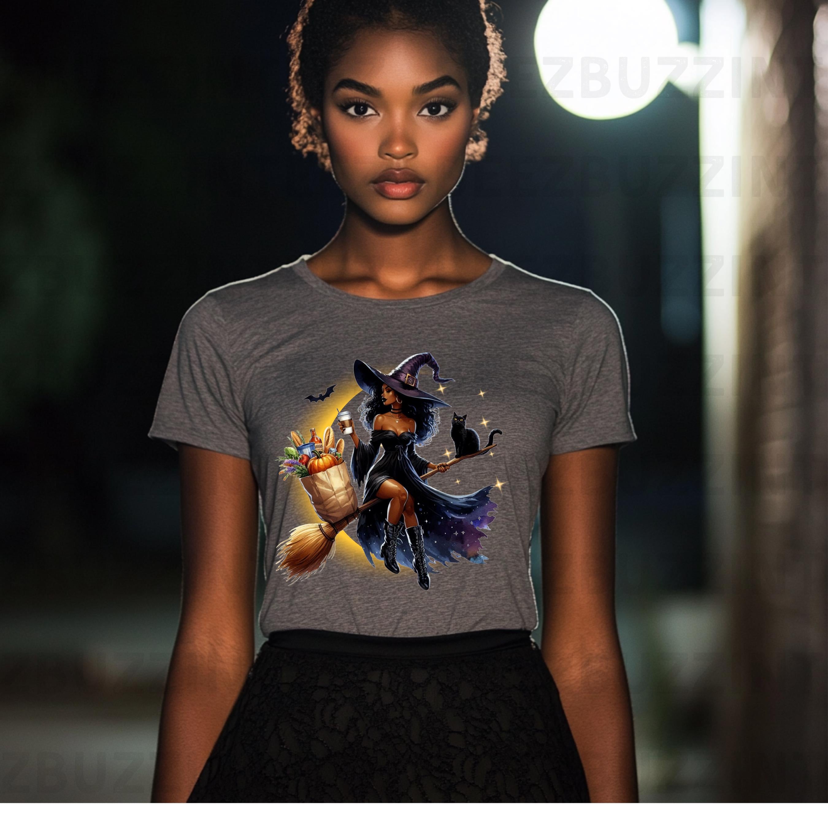 Melanin Witch Halloween Spooky PNG