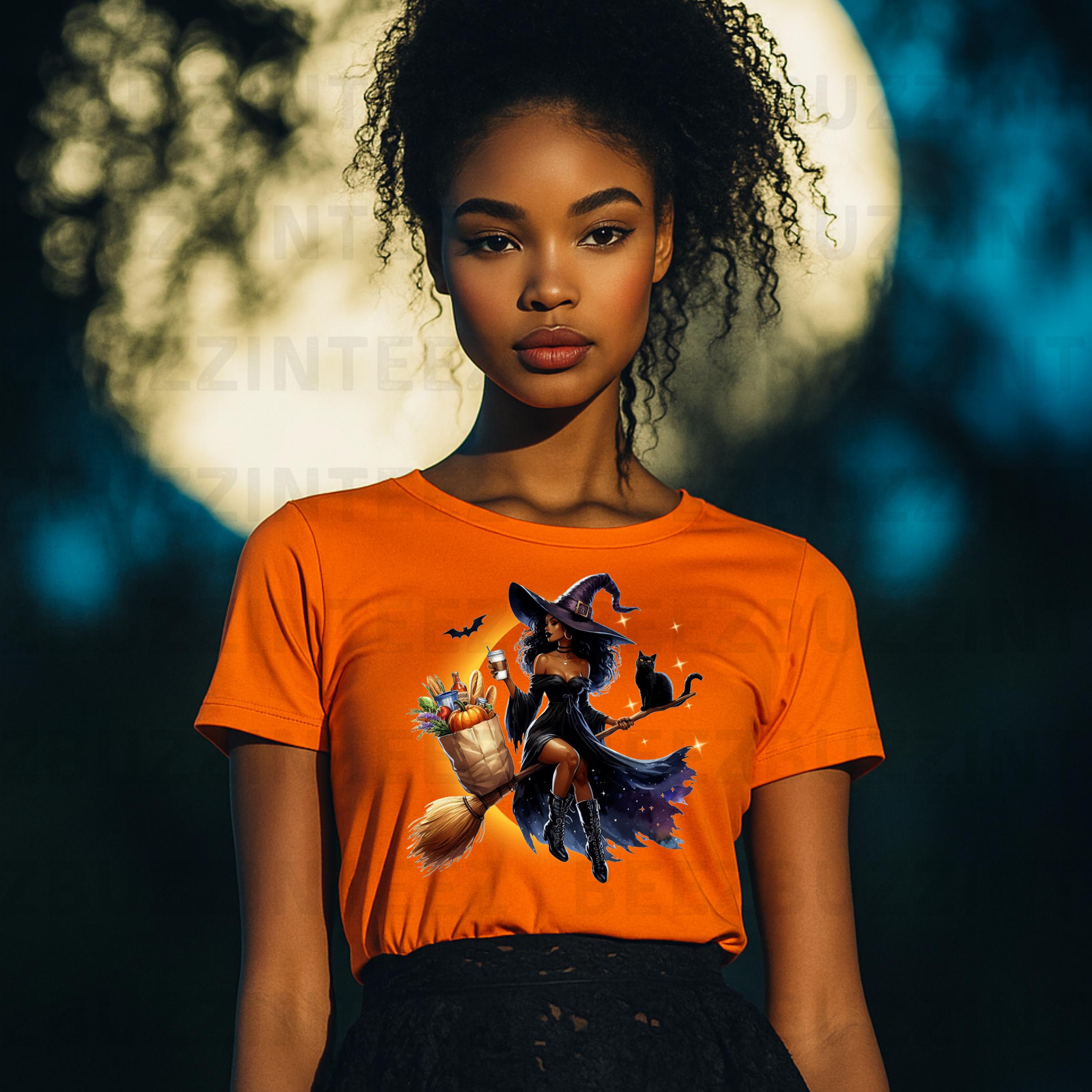 Melanin Witch Halloween Spooky PNG