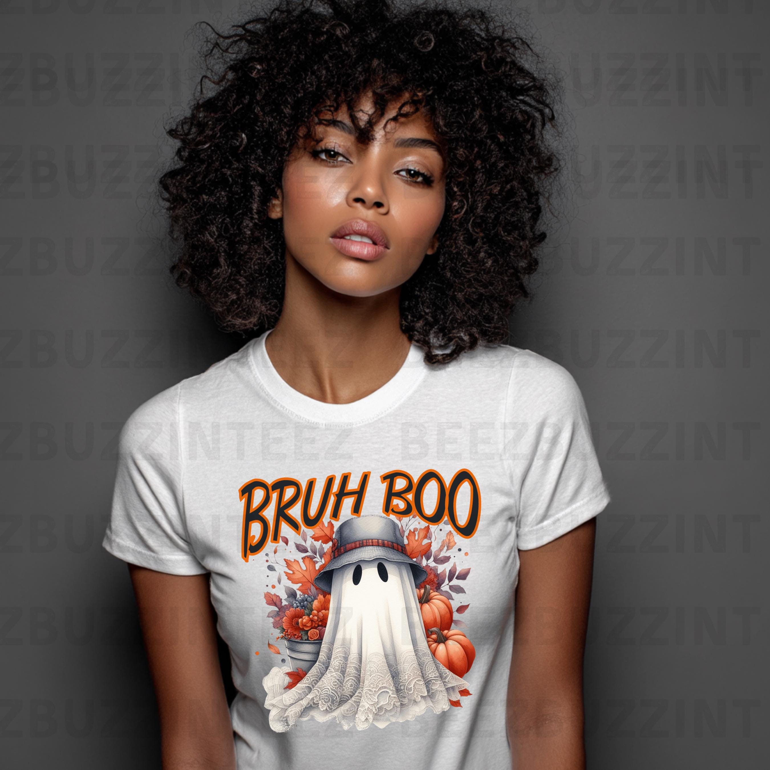 Bruh Boo Spooky Vibe Halloween Ghost PNG