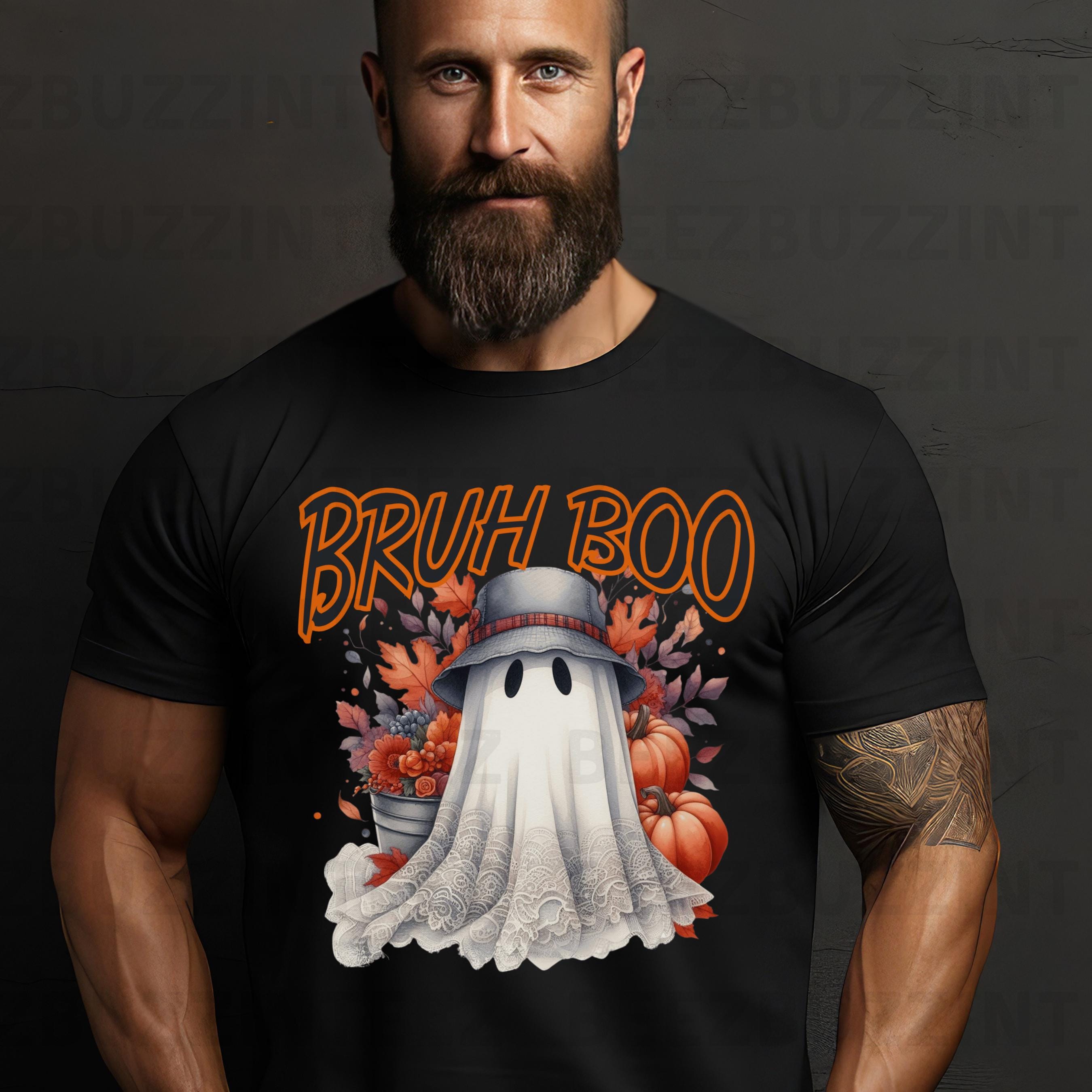 Bruh Boo Spooky Vibe Halloween Ghost PNG