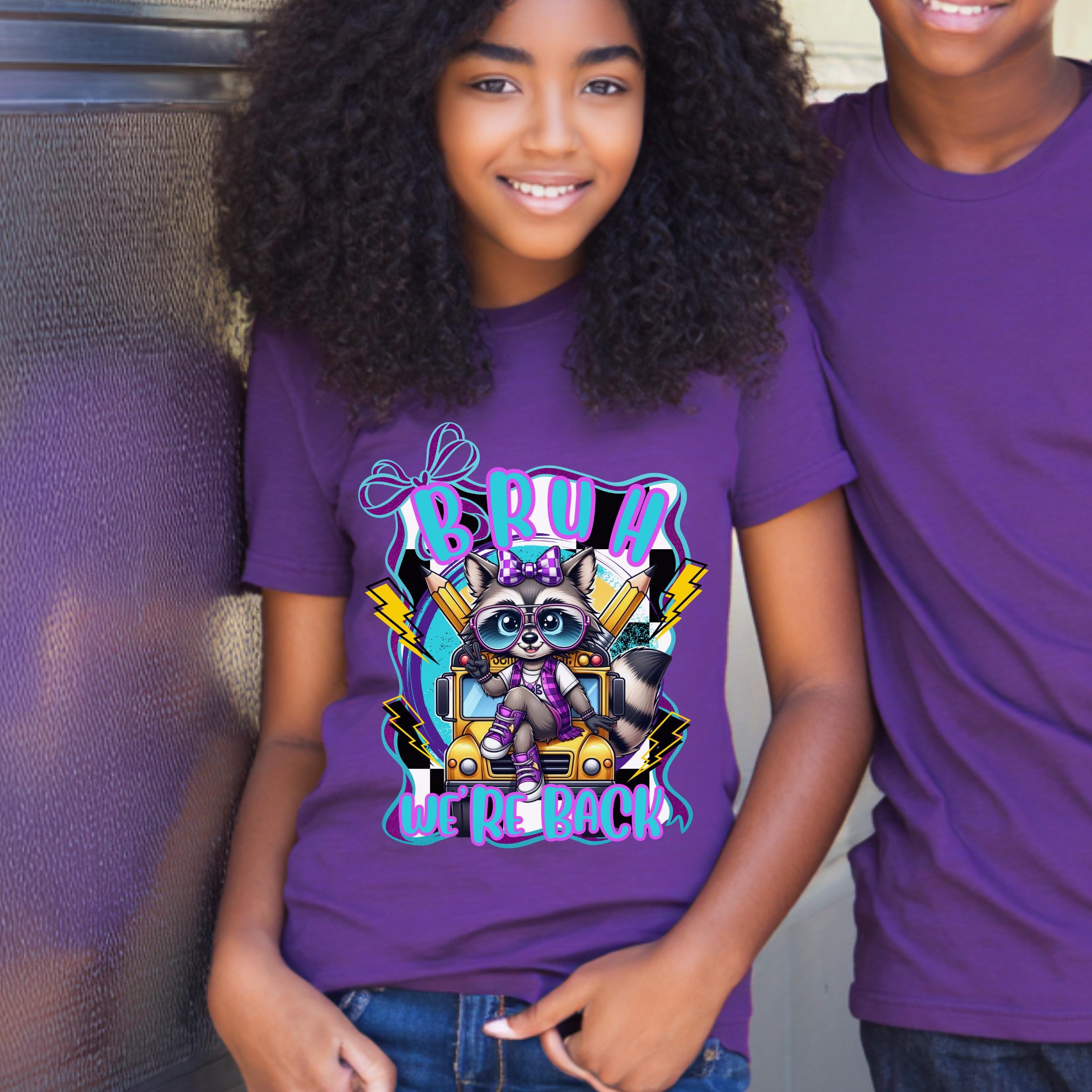 Bruh We’re Back! Back to School Raccoon PNG
