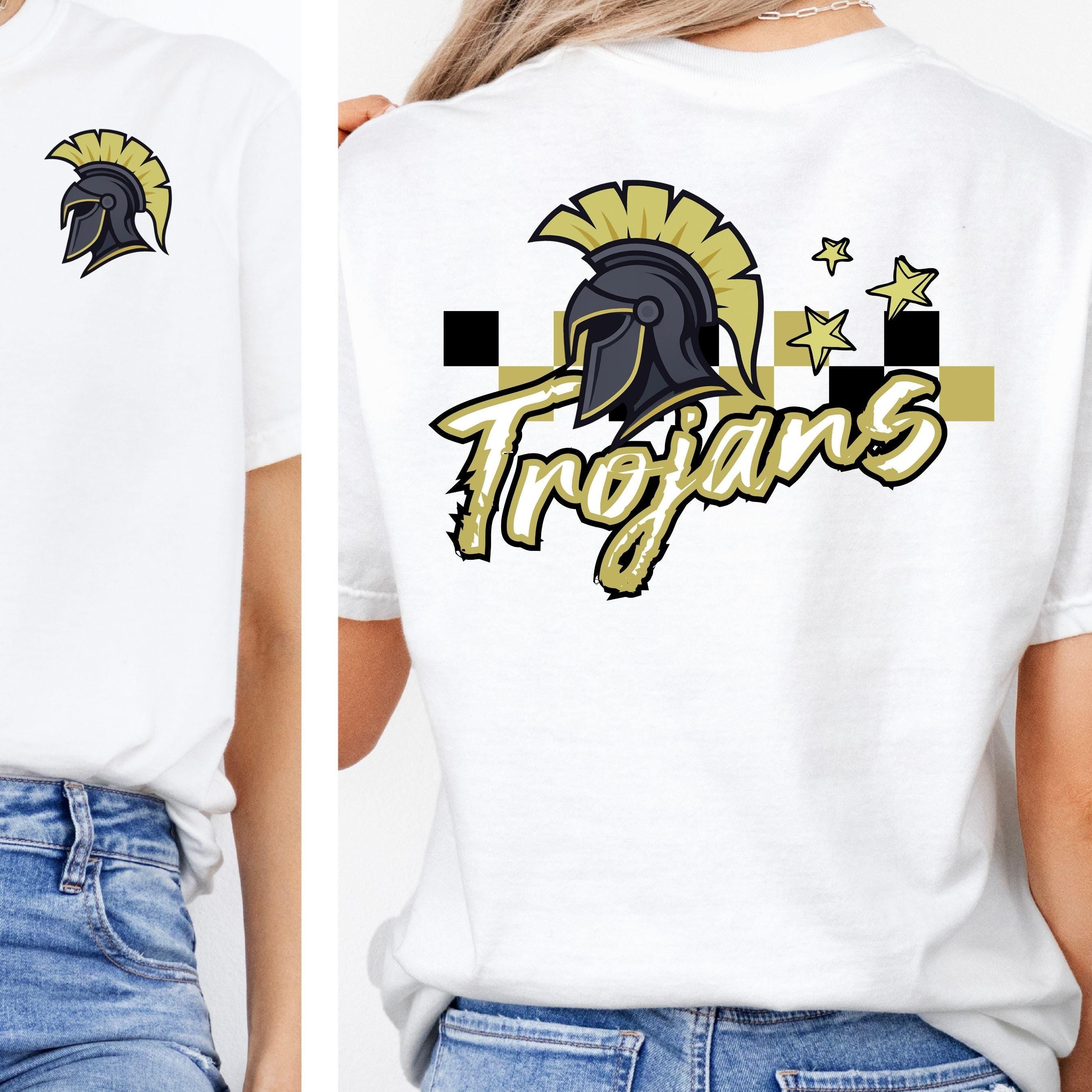 Trojans Football Checkered Design PNG