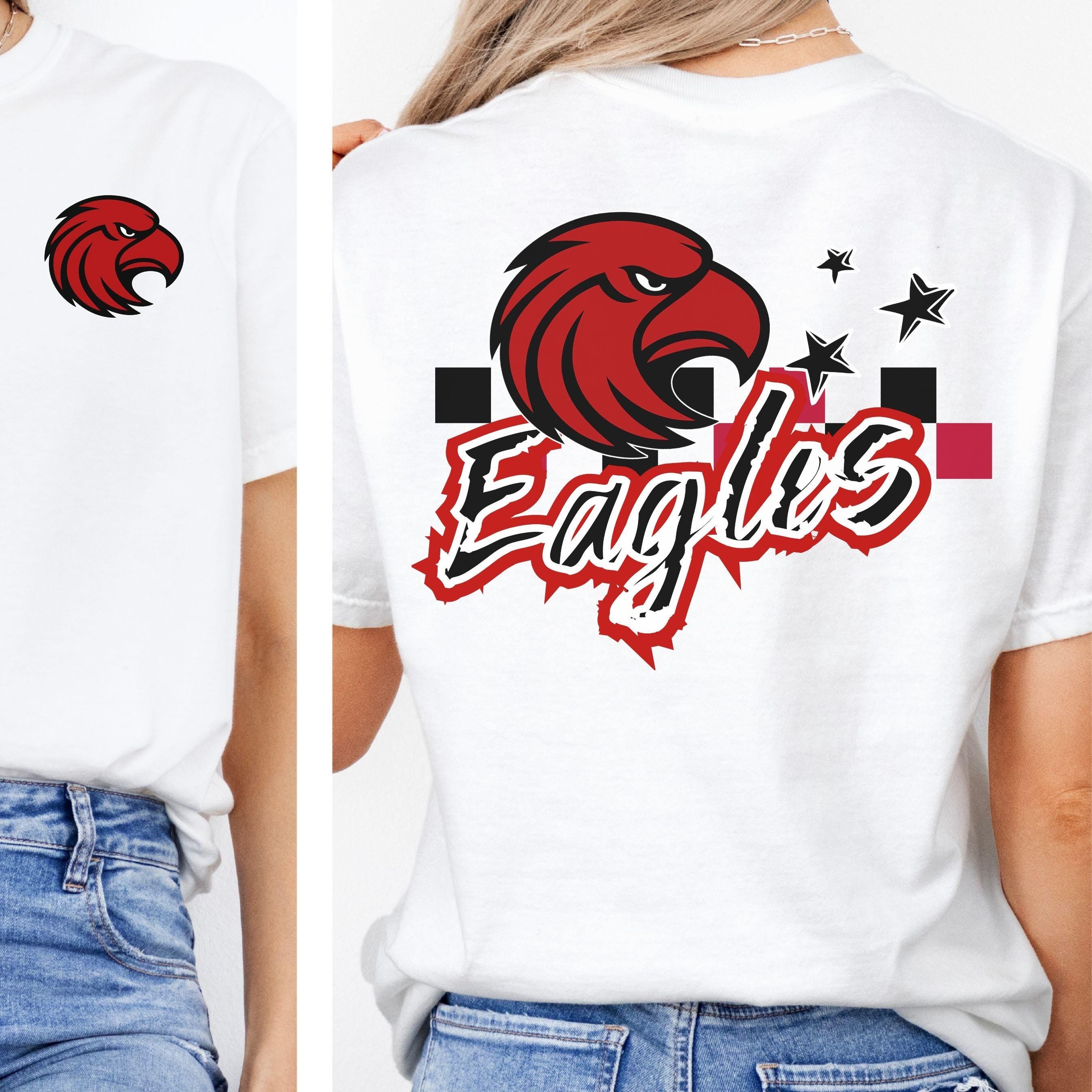 Eagles Checker Star Pattern 2 Design Light Dark PNG