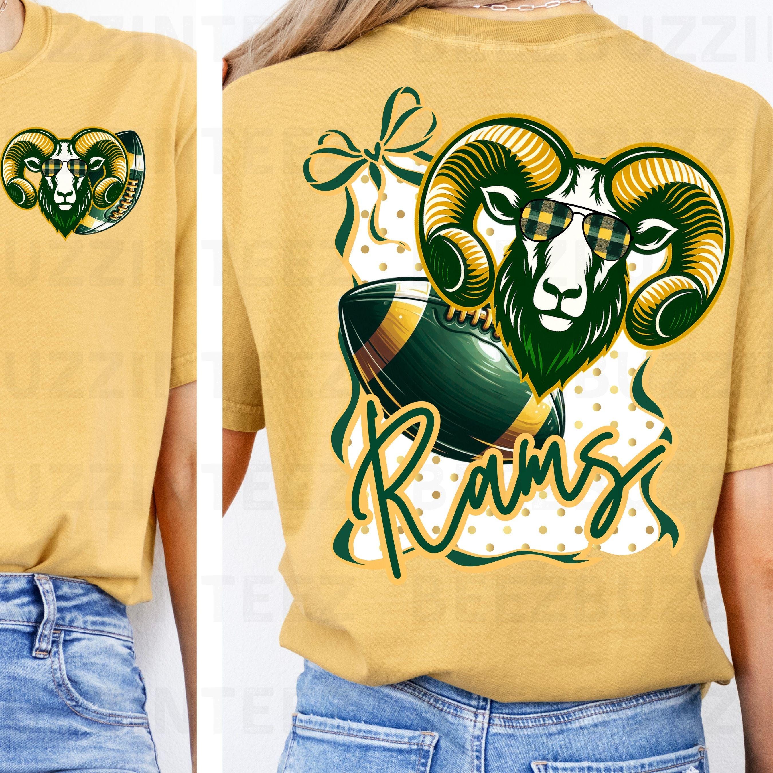 Rams Cool Coquette Bow Polka Dot Design PNG