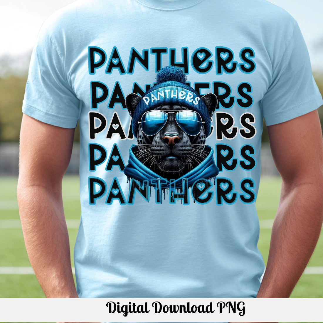 Panthers Repeat Cool Graphic PNG