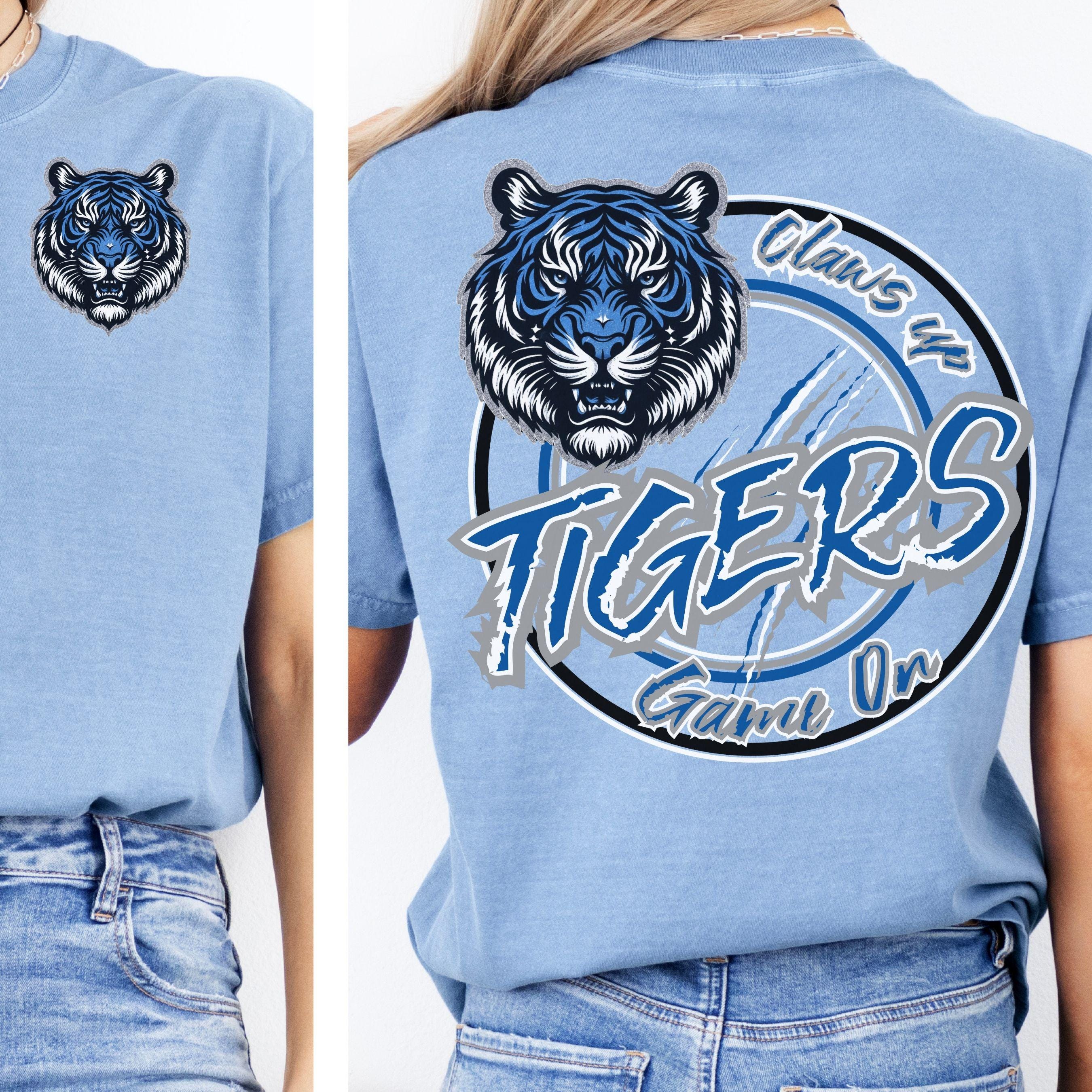 Tigers Claws Up Circle Design PNG Blue Gray