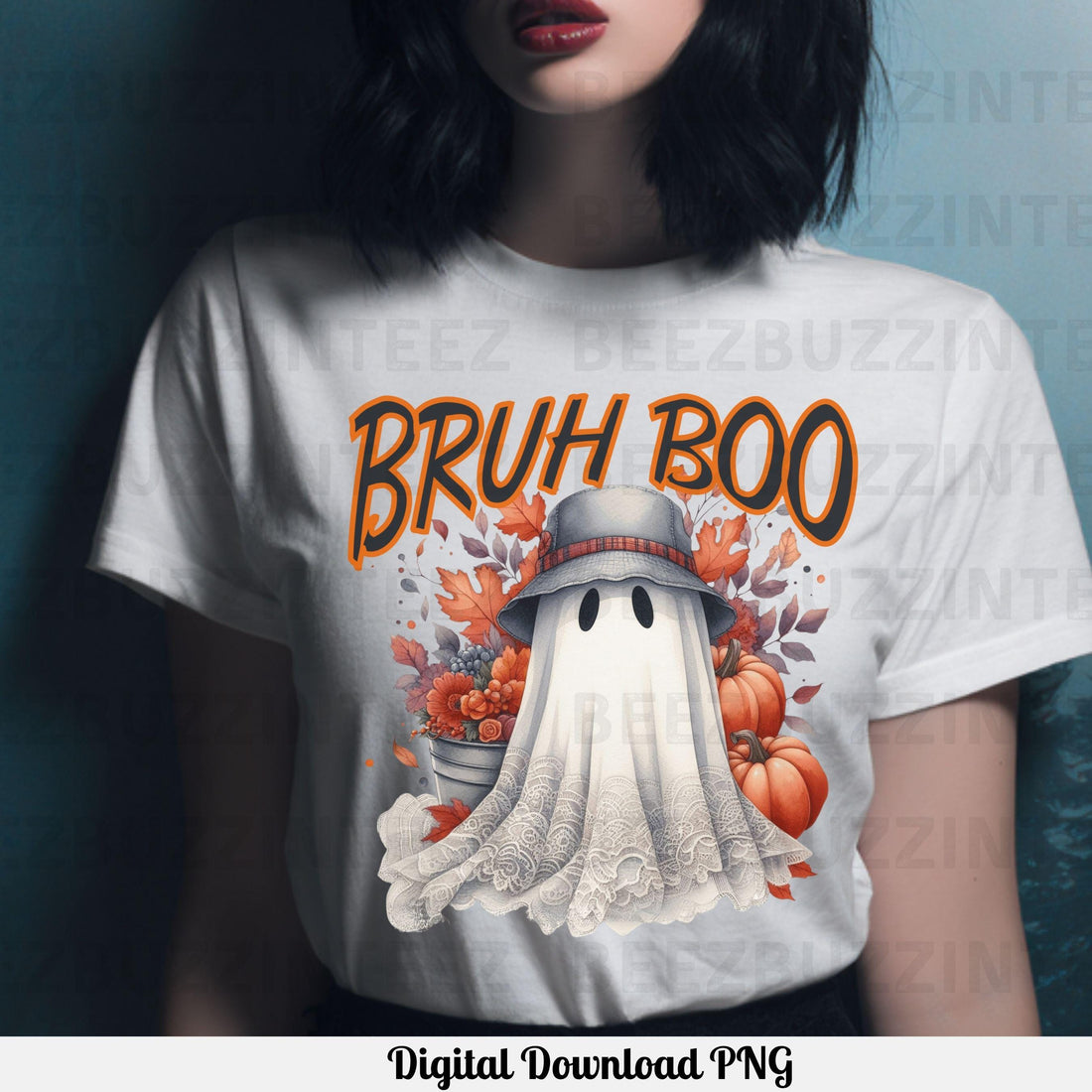 Bruh Boo Spooky Vibe Halloween Ghost PNG