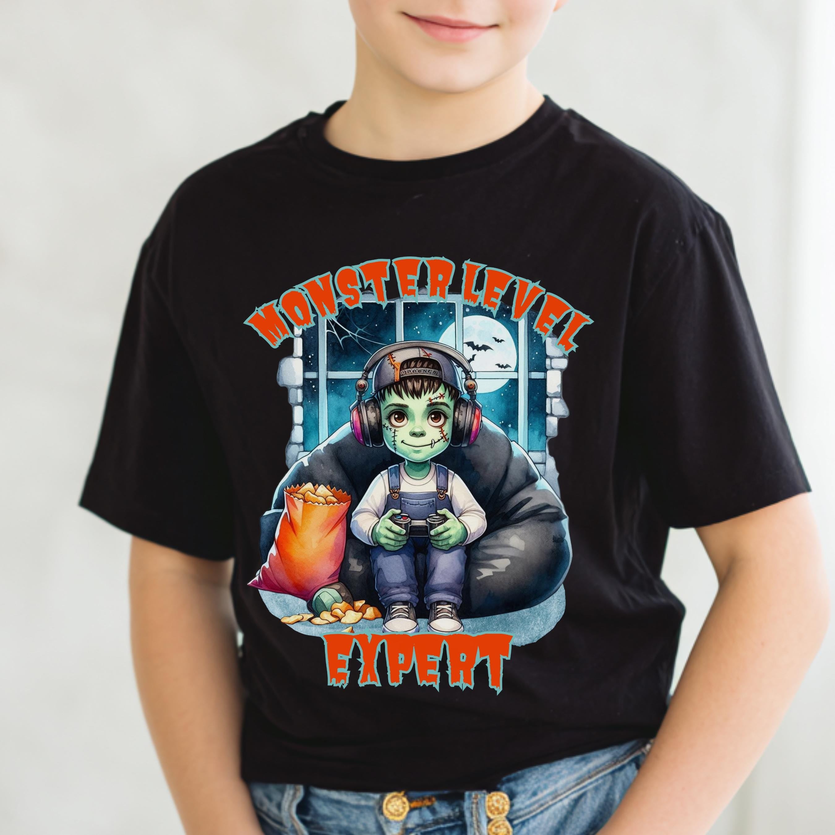 Halloween Gamer Frankenstein-style Boys PNG Bundle