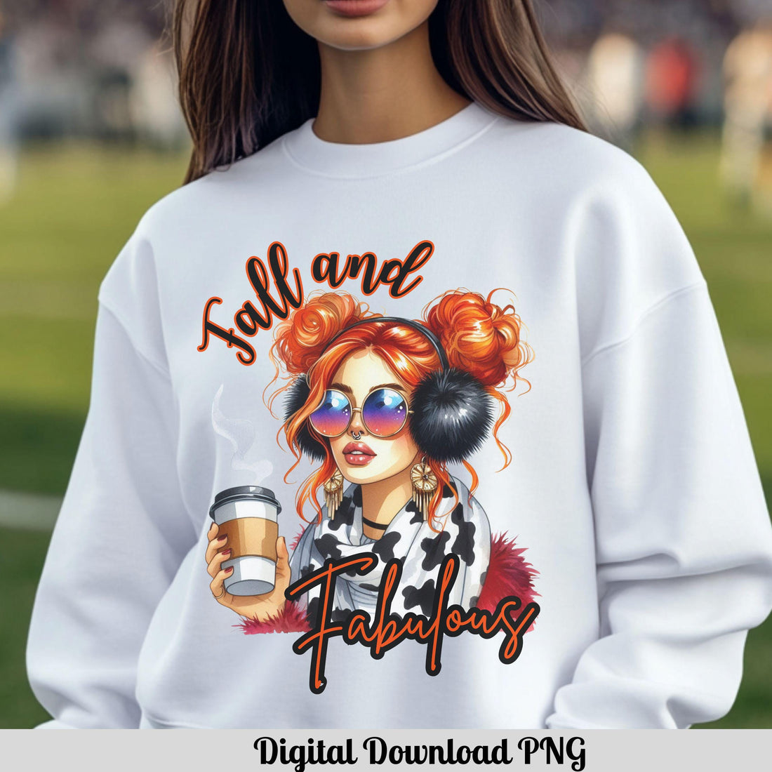 Fall and Fabulous Coffee Girl PNG
