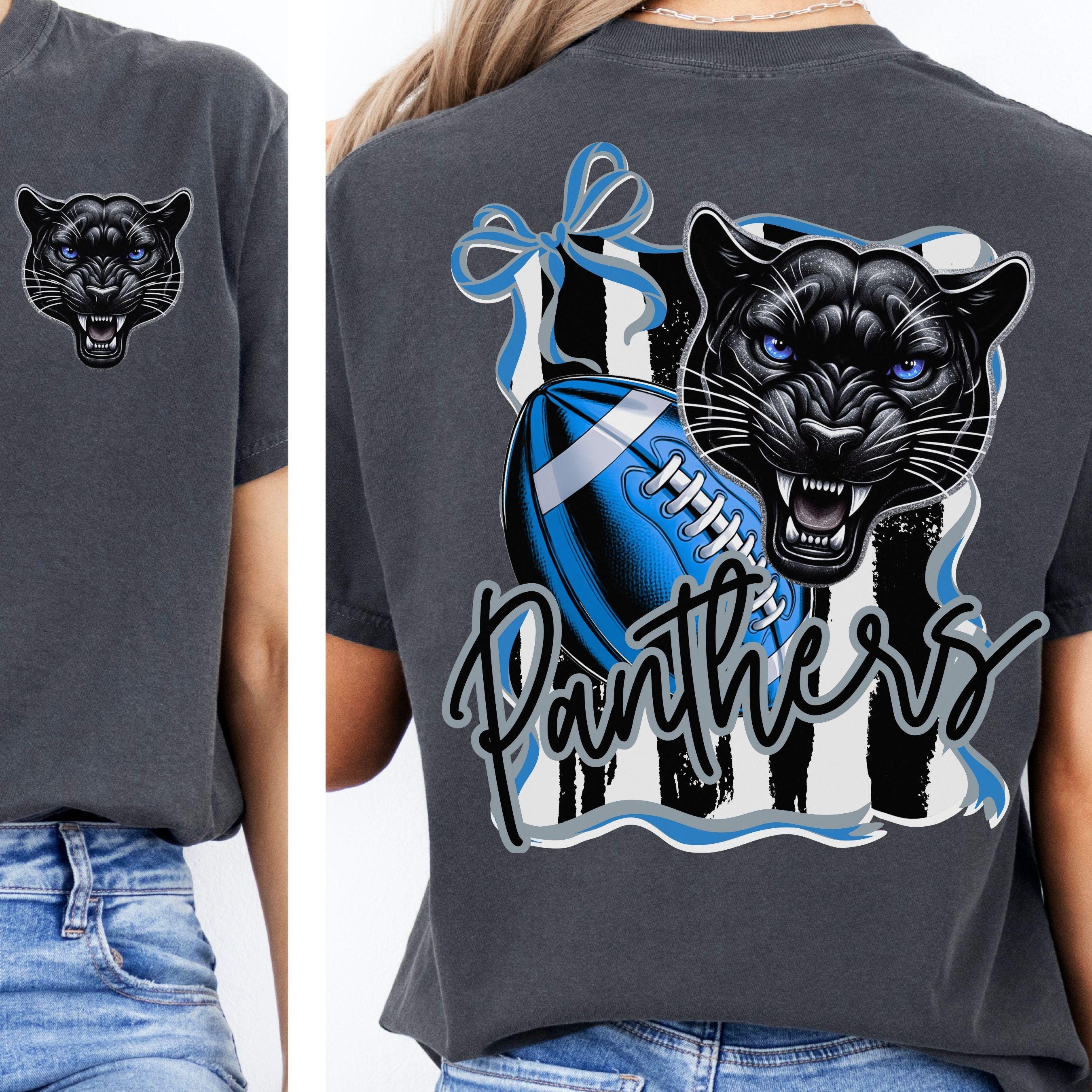 Panthers Coquette Stripe Design Football PNG
