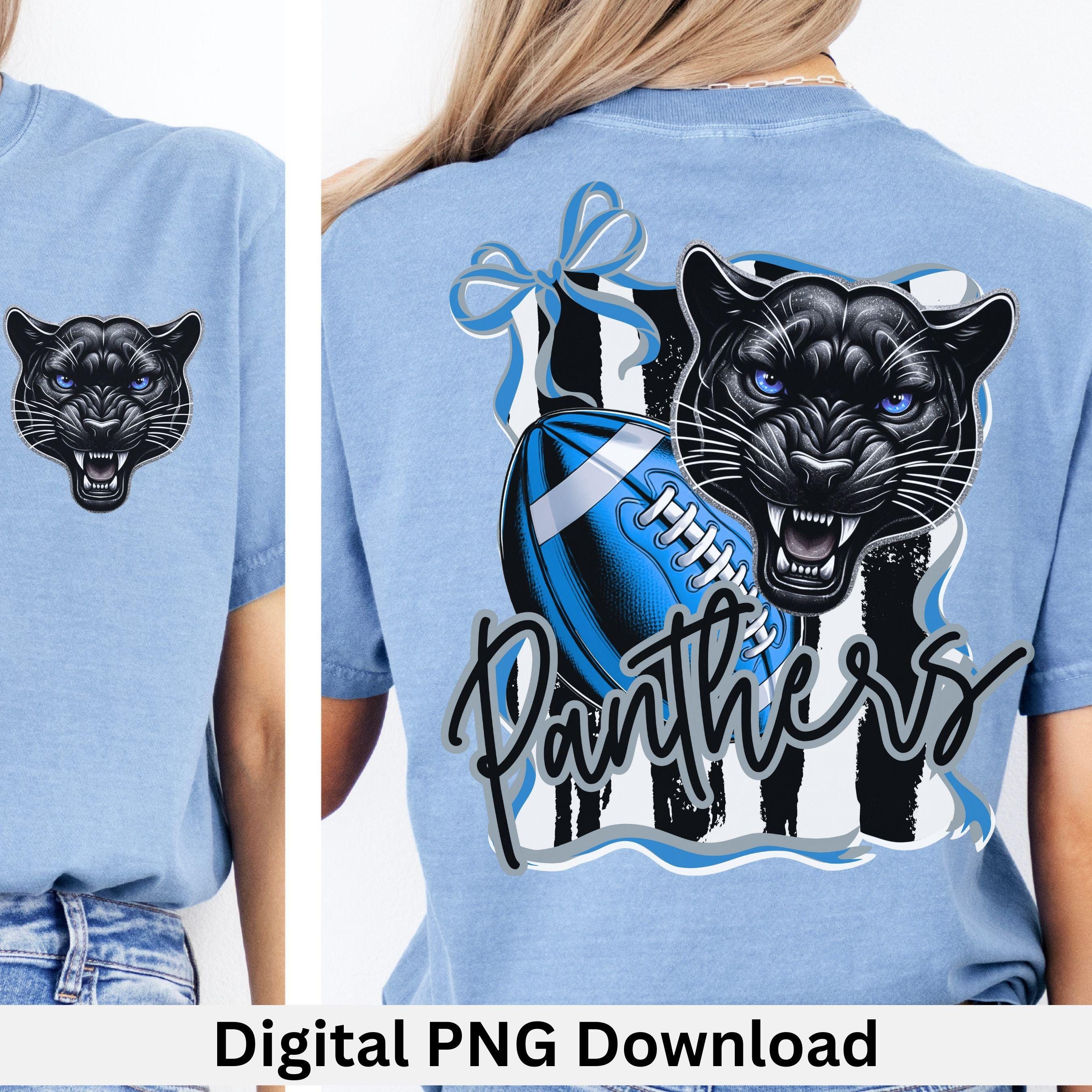 Panthers Coquette Stripe Design Football PNG