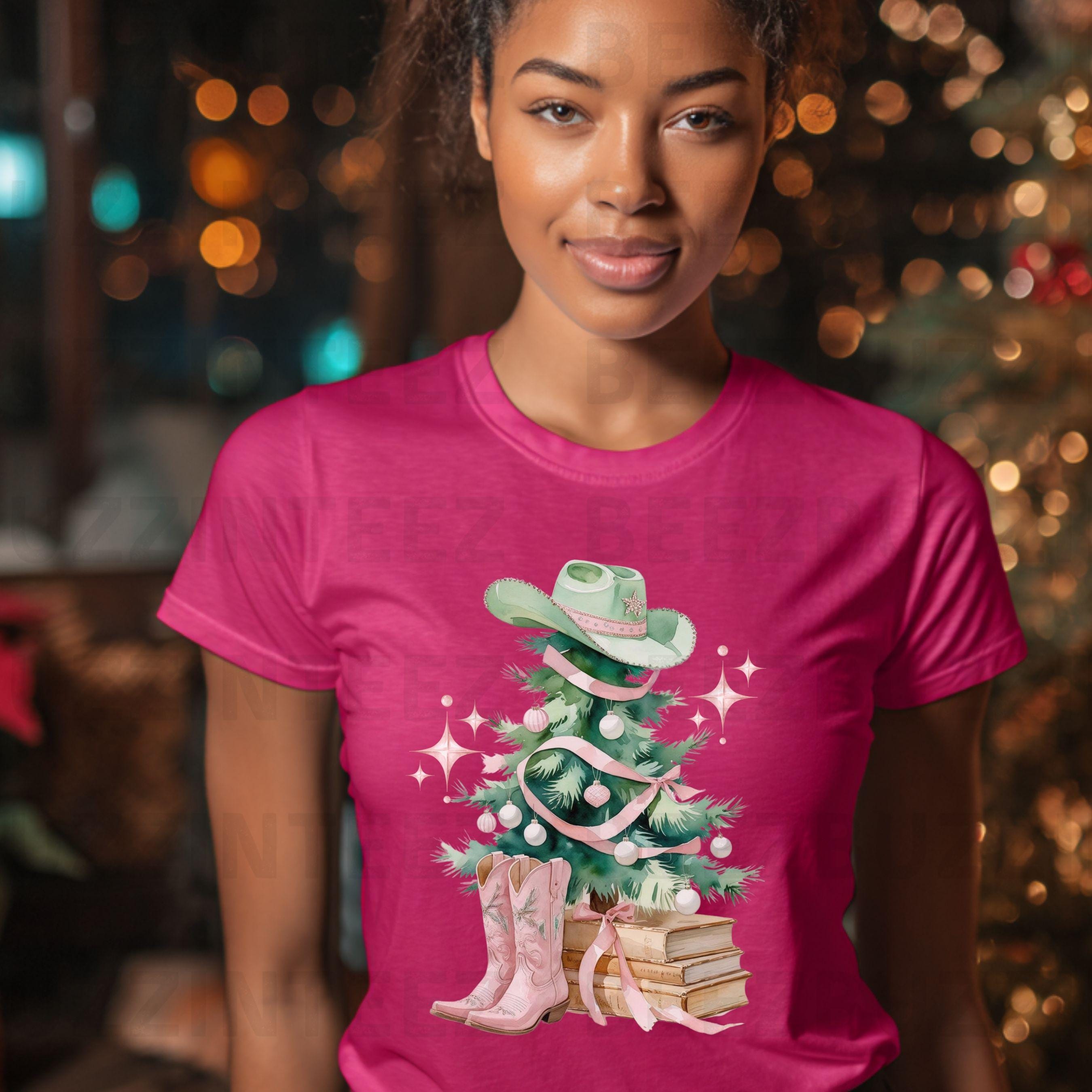 Christmas Pink Western Holiday Pink Boots PNG