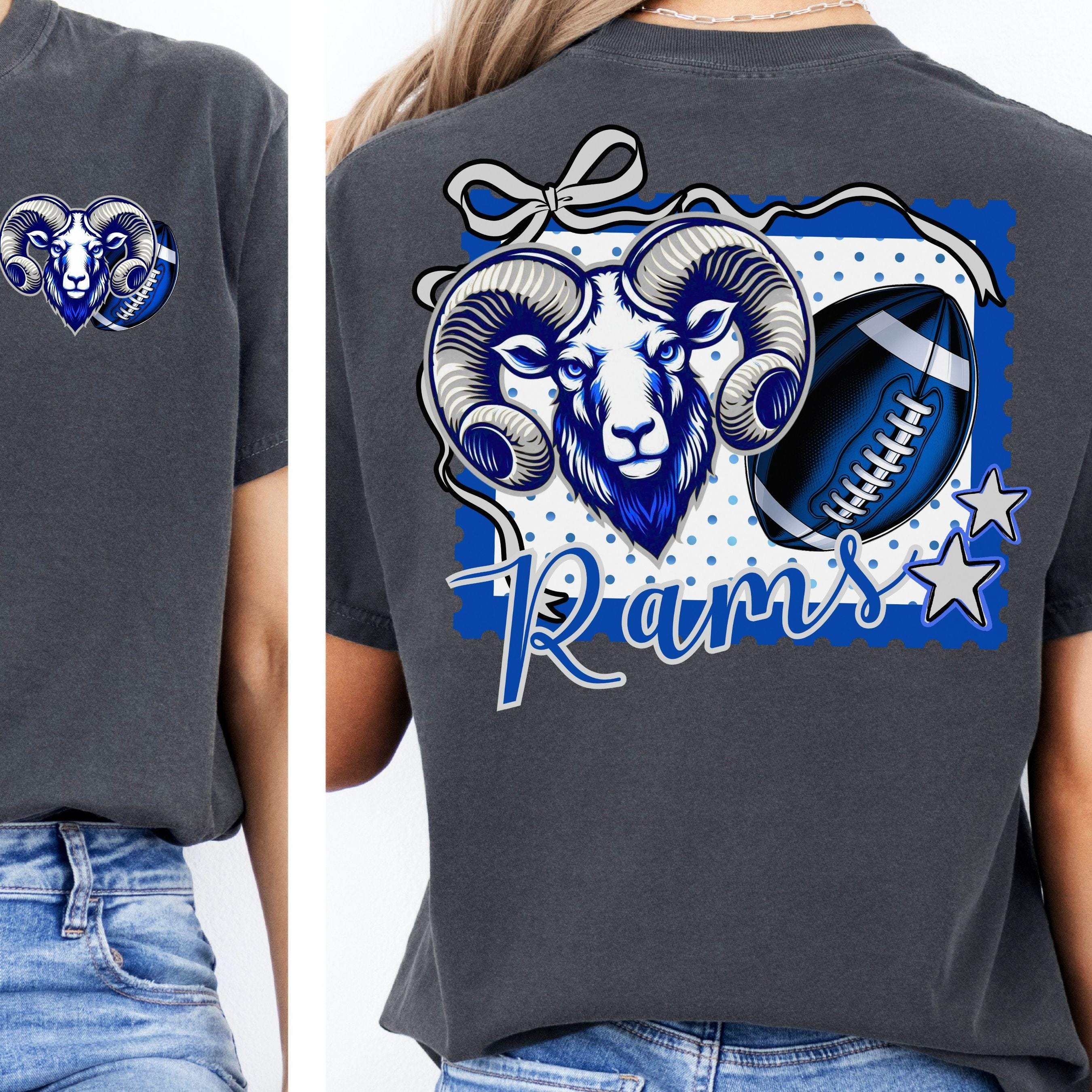Rams Coquette Stamp Matching Design PNG Blue Gray