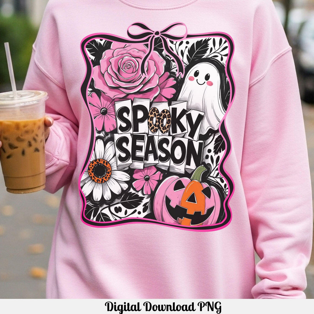 Spooky Season Ghost Coquette PNG