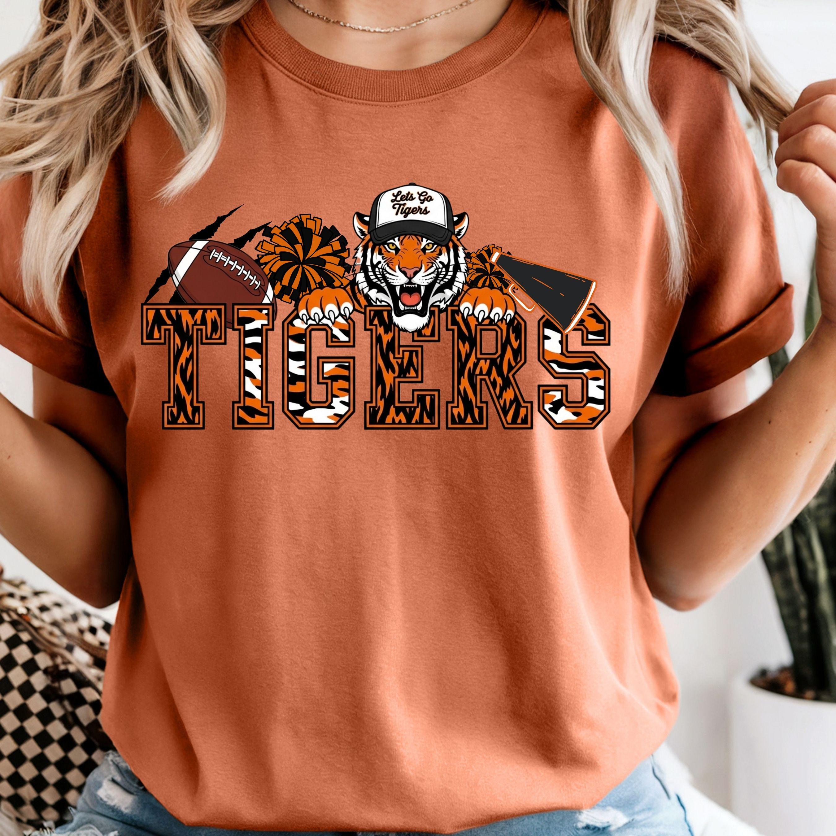 Tigers Cheer Football PNG Orange Black