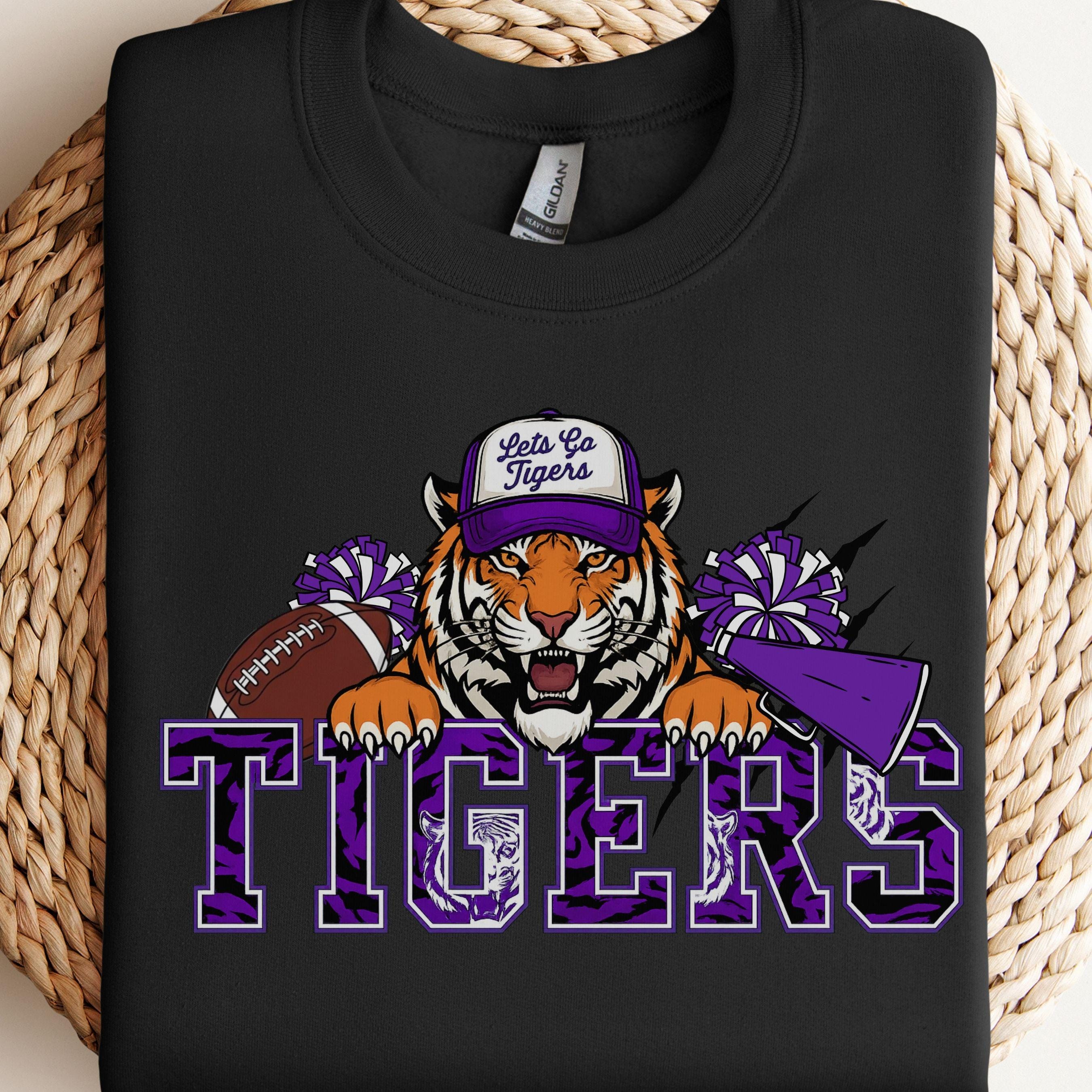Tigers Trendy Cheer Football PNG Purpel