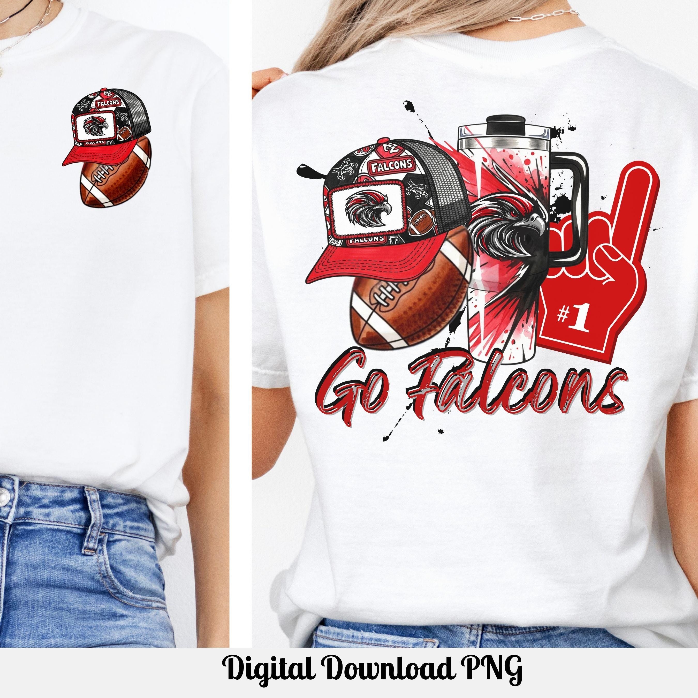 Falcons Game Day Essentials Hat Tumbler Design PNG