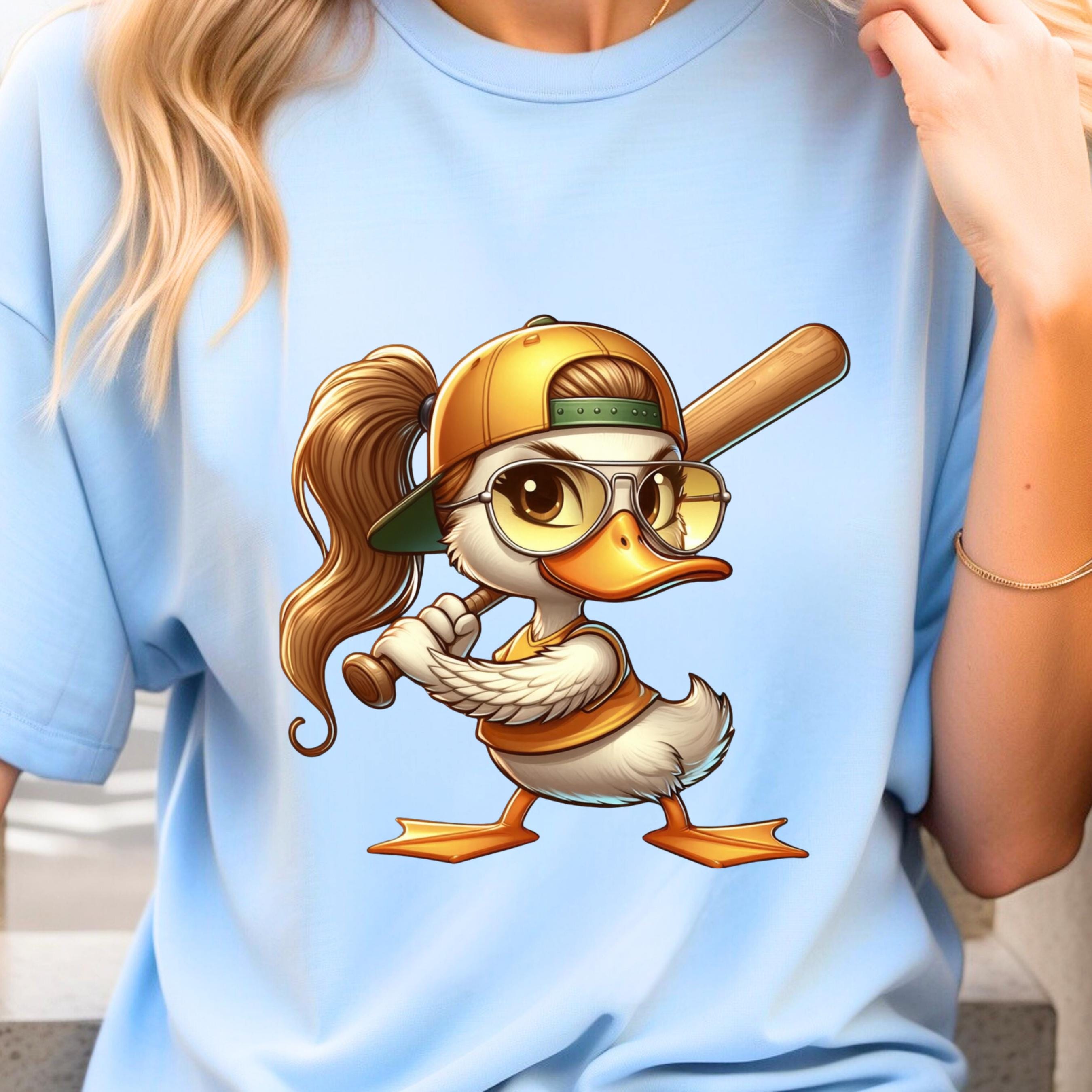 Baller Softball Duck PNG Set of Green & Yellow