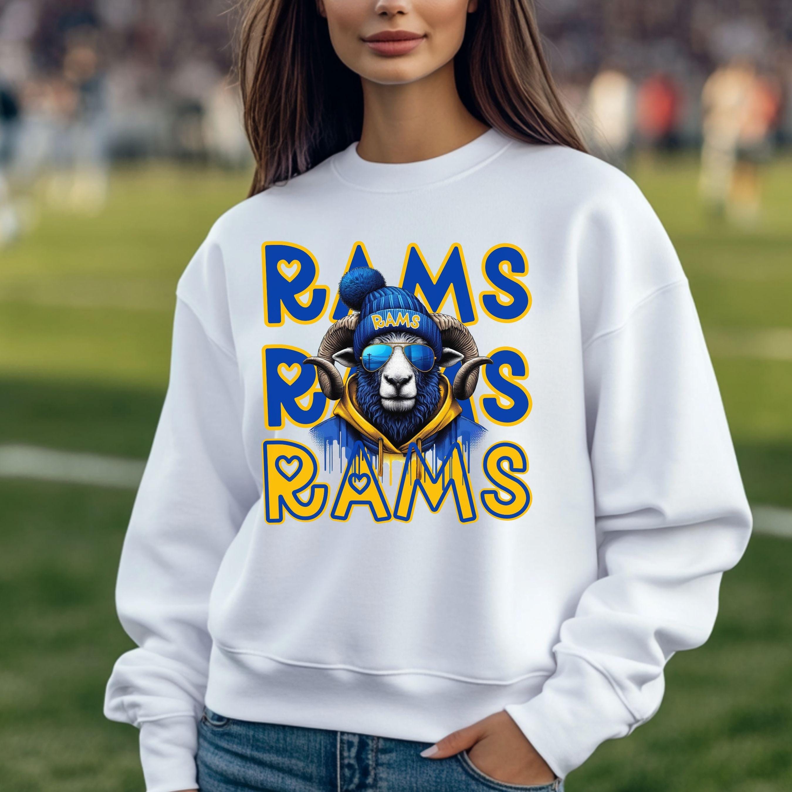 Cool Blue and Gold Rams Repeat Theme Game Day PNG