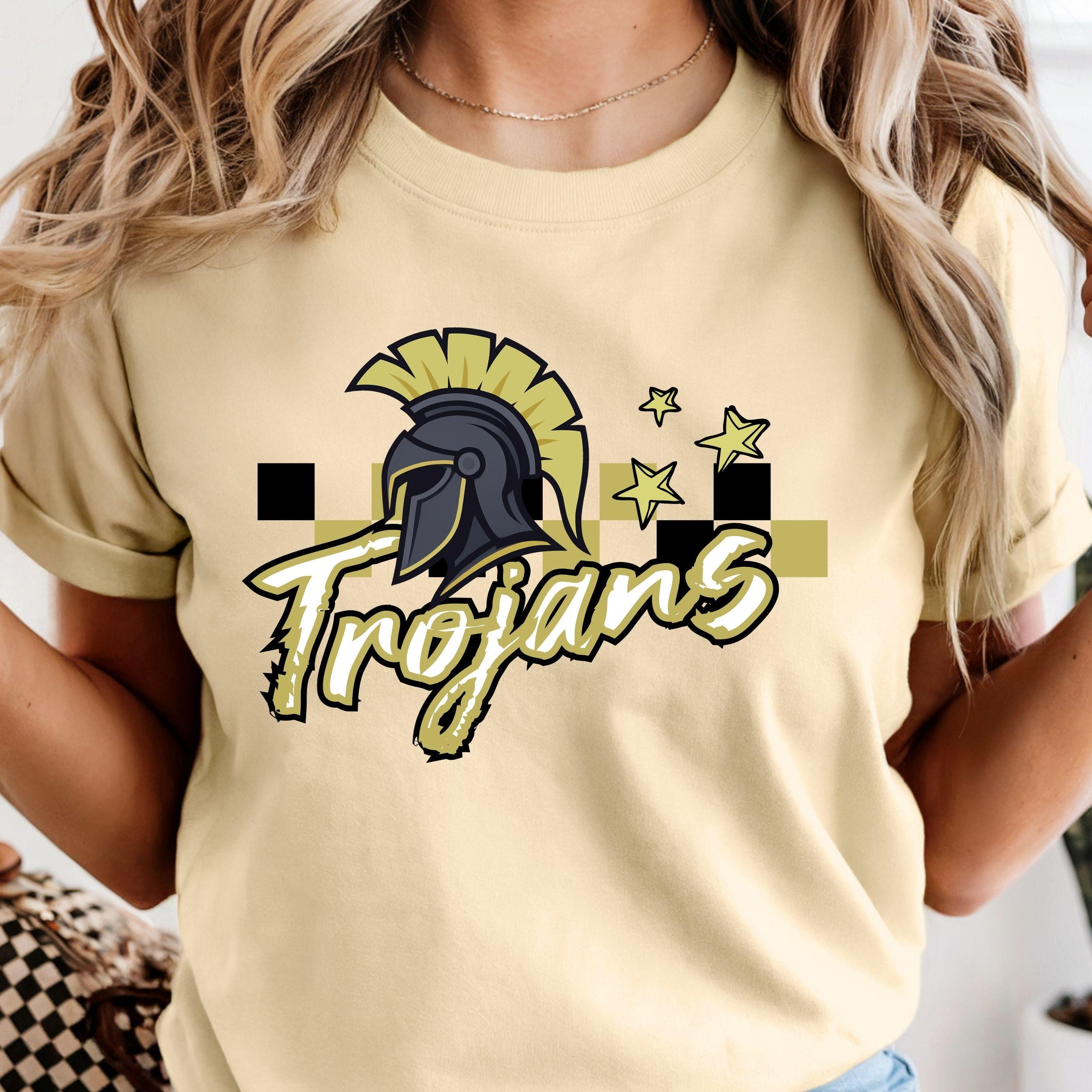 Trojans Football Checkered Design PNG