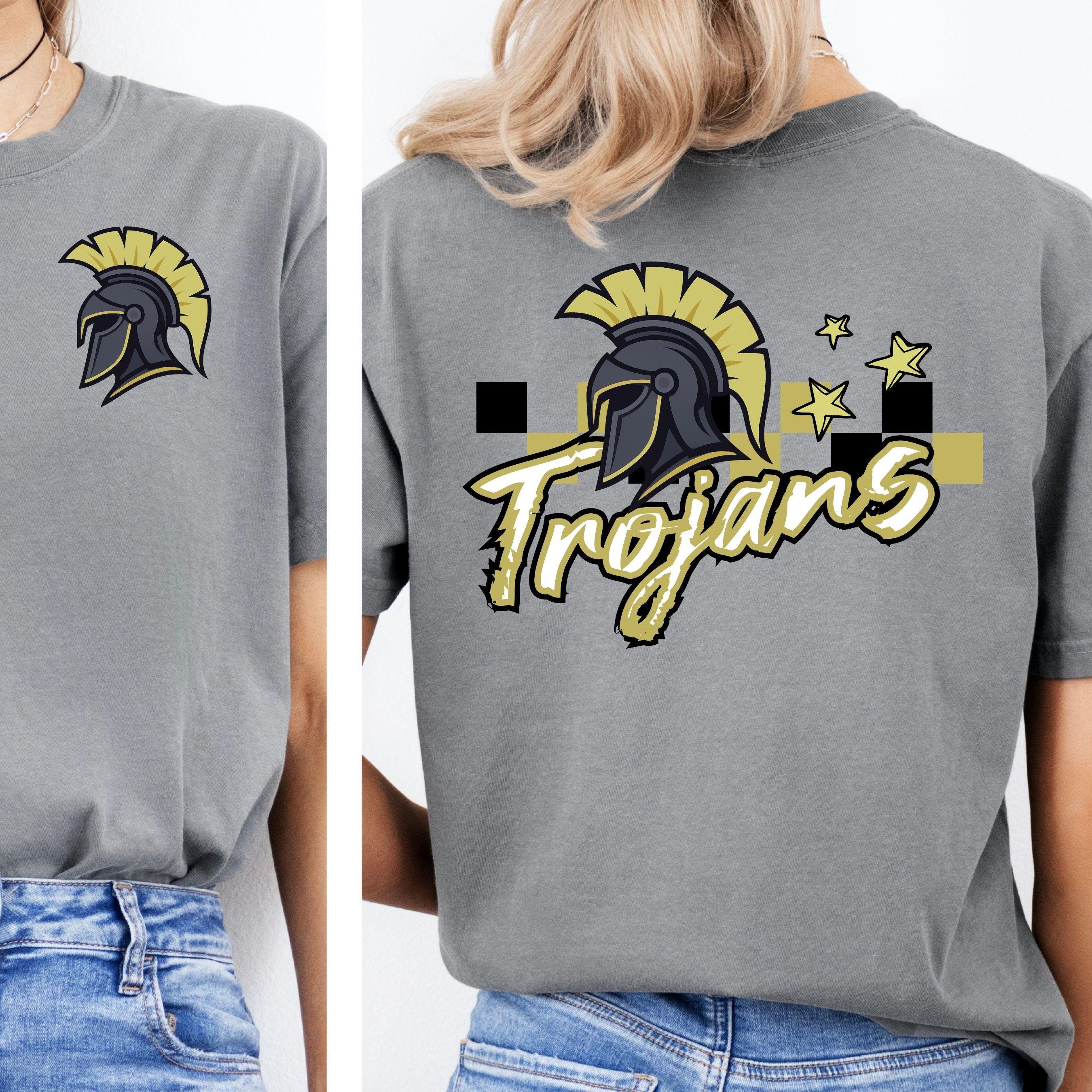 Trojans Football Checkered Design PNG