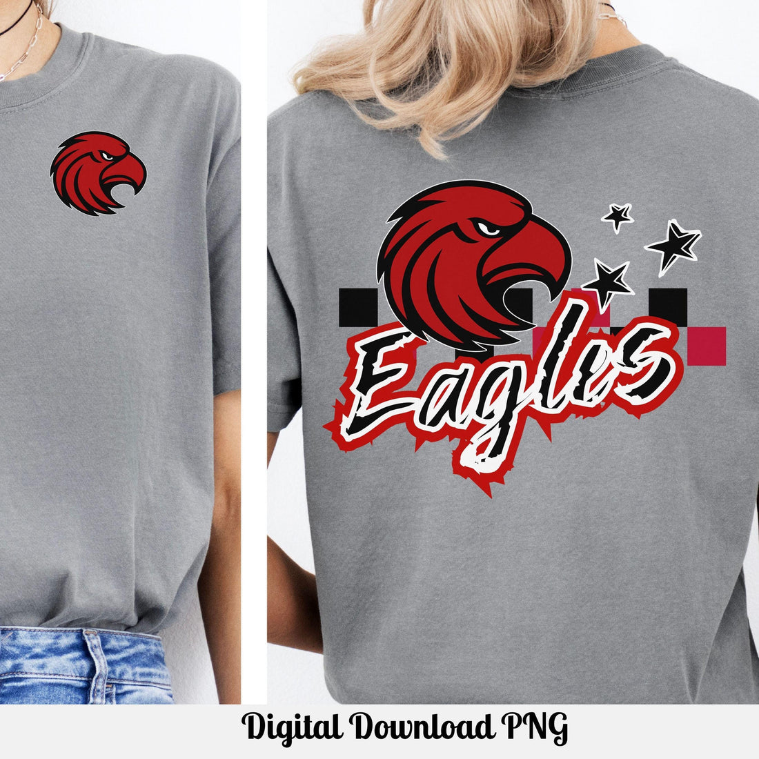 Eagles Checker Star Pattern 2 Design Light Dark PNG