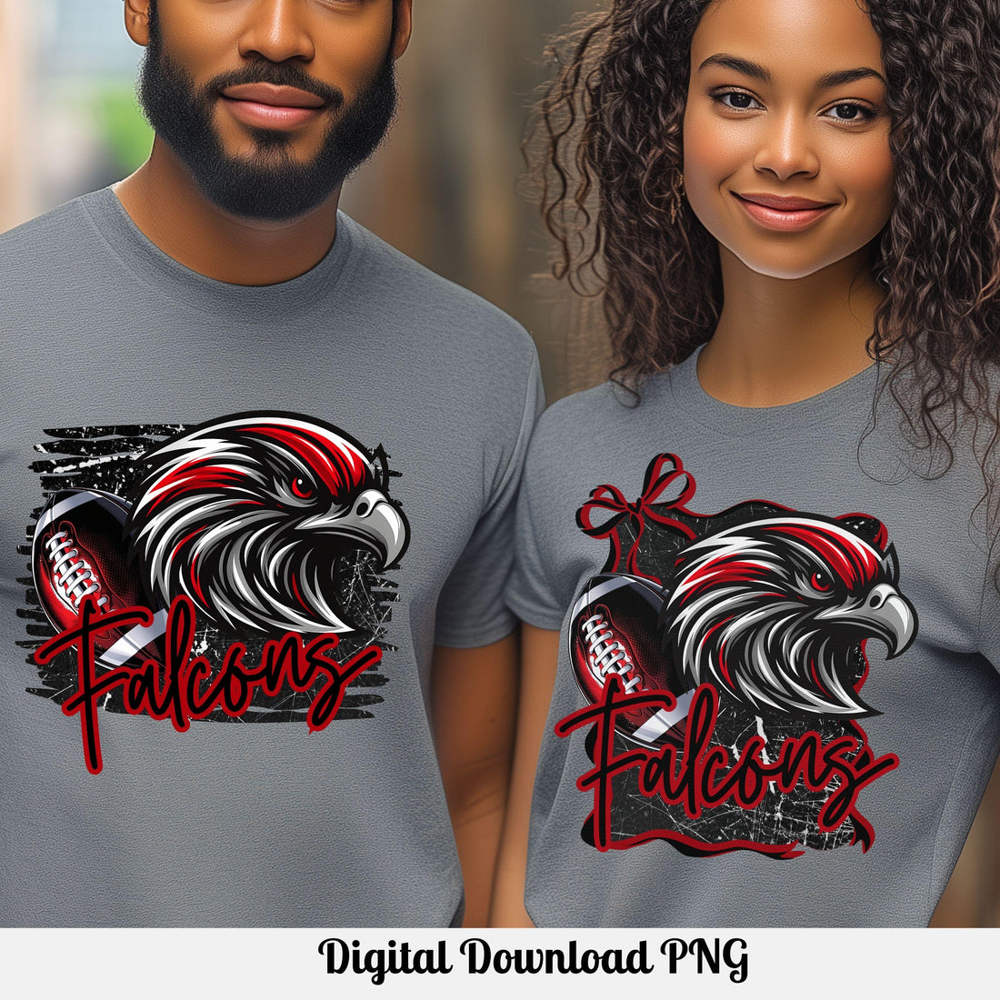 Falcons Red Black Match Set 2pc Game Day PNG