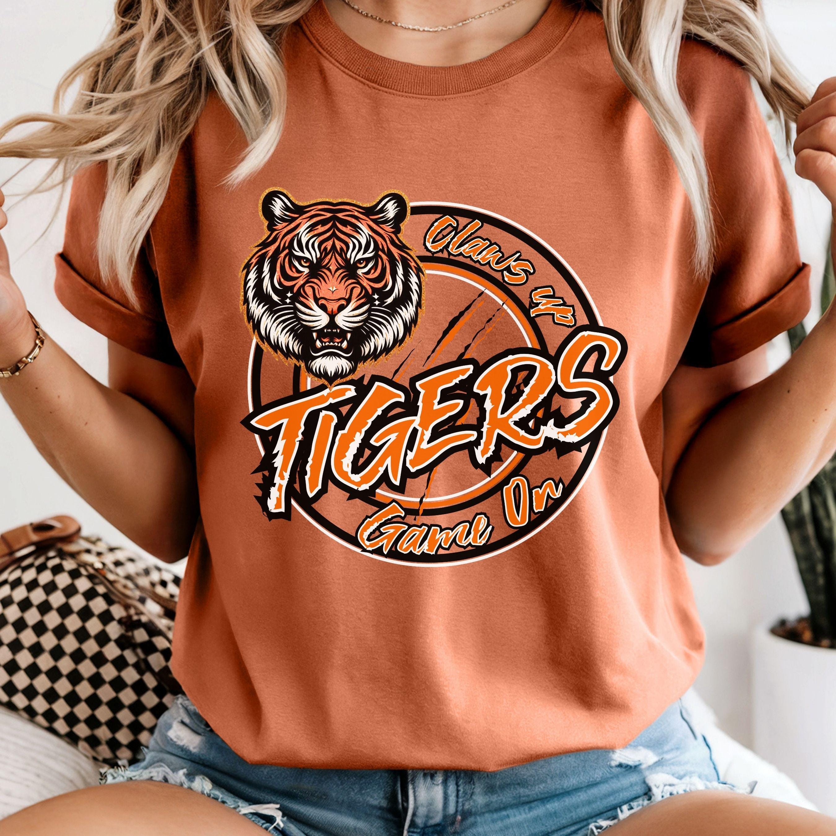 Tigers Claws Up Football Circle PNG Black Orange