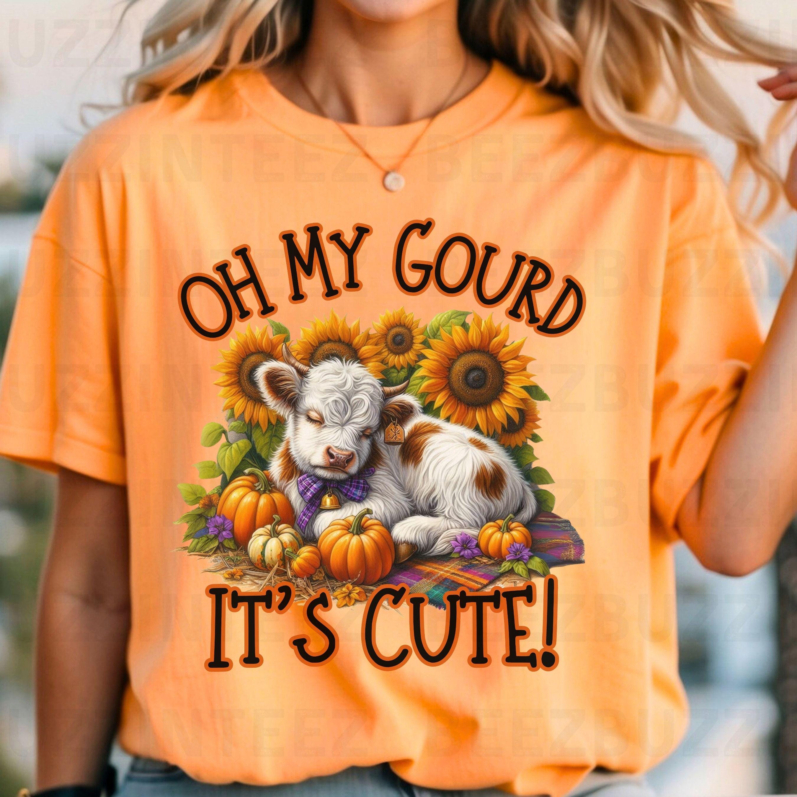 Oh My Gourd It’s Cute Highland Cow PNG