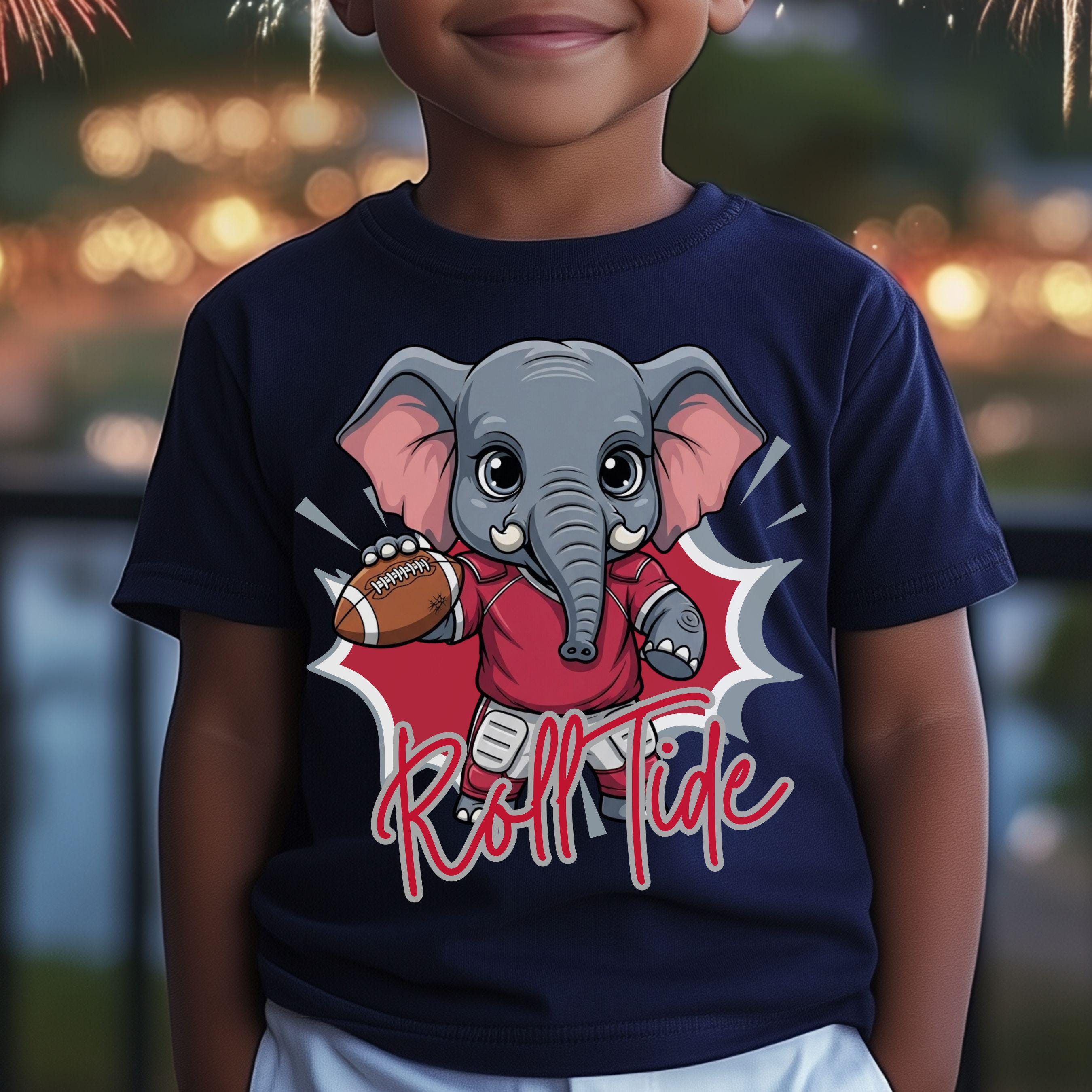 Roll Tide Kids Elephant PNG Bundle