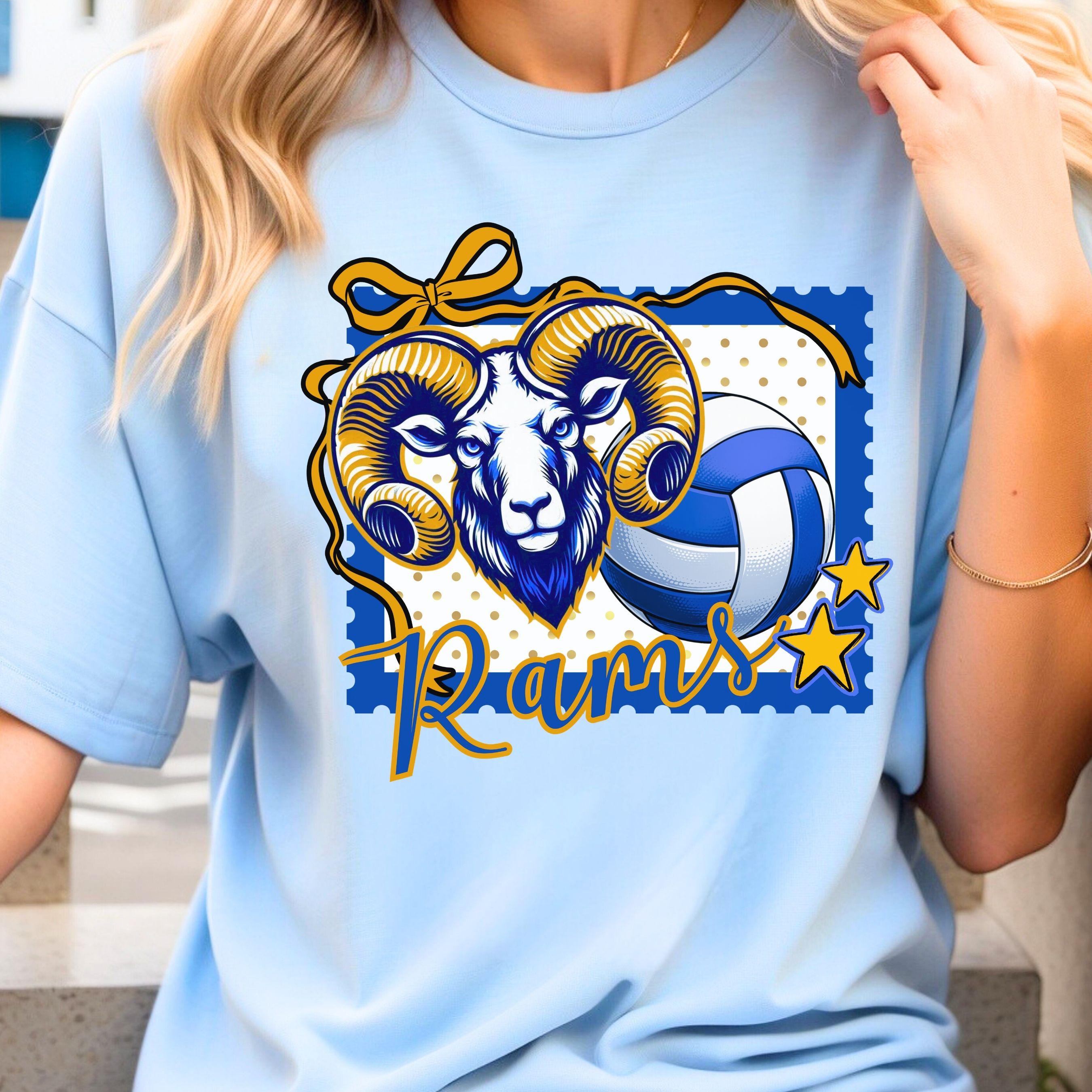 Rams Volleyball Blue & Gold Matching Stamp Design PNB